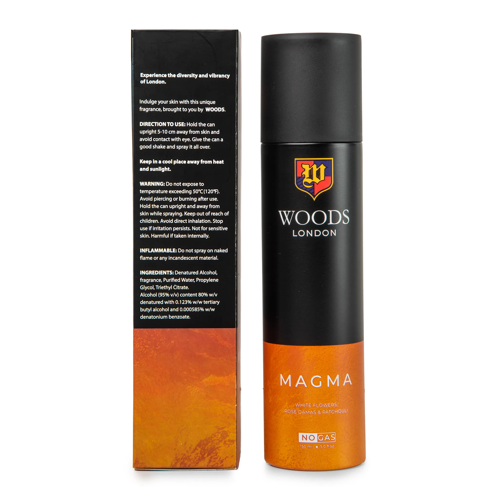 Woods London Magma Non-Gas Deodorant Spray for Men & Women - Thumbnail 3