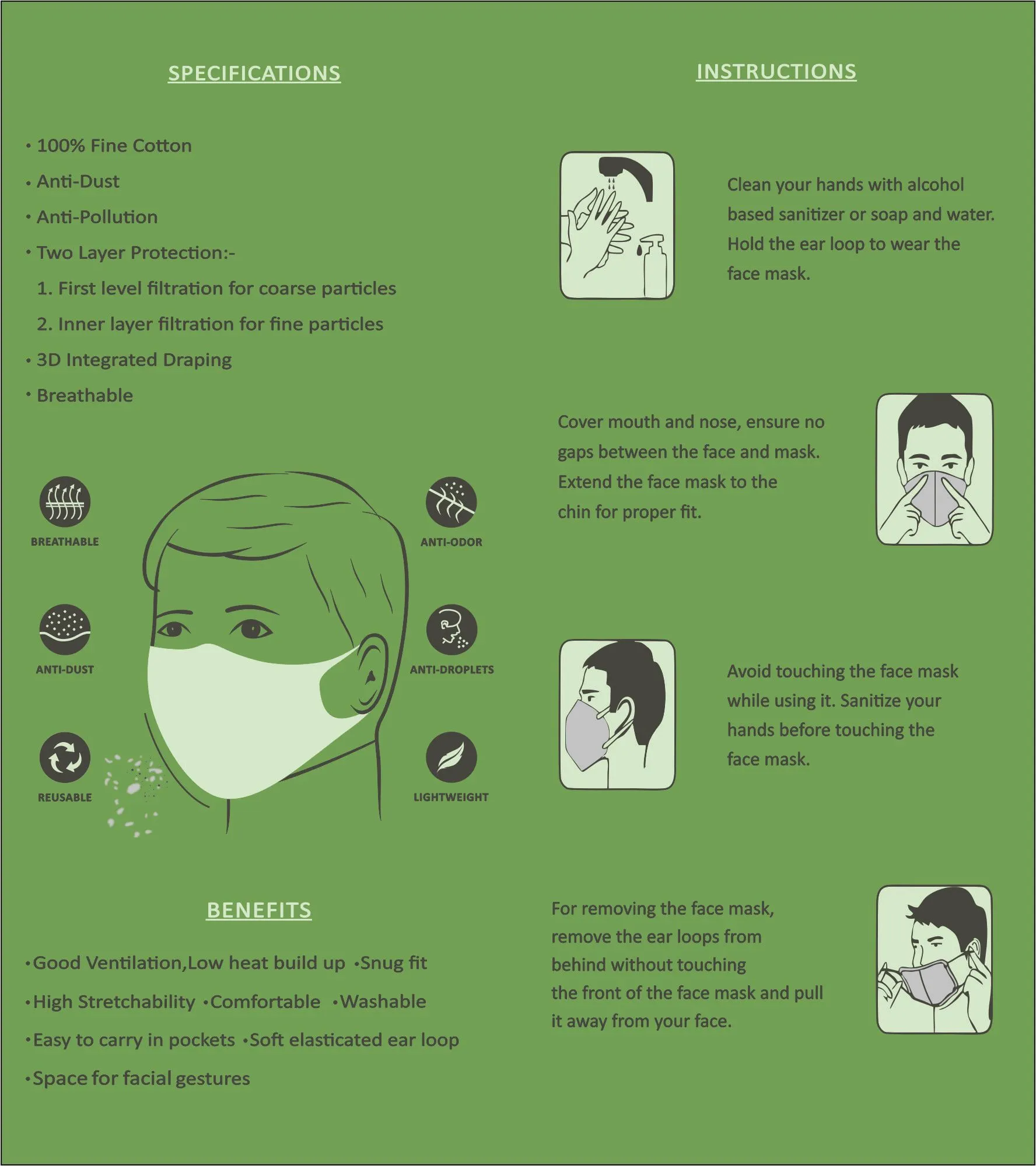 BGREEN/MBLUE Face Mask (Pack of 3) - Thumbnail 6