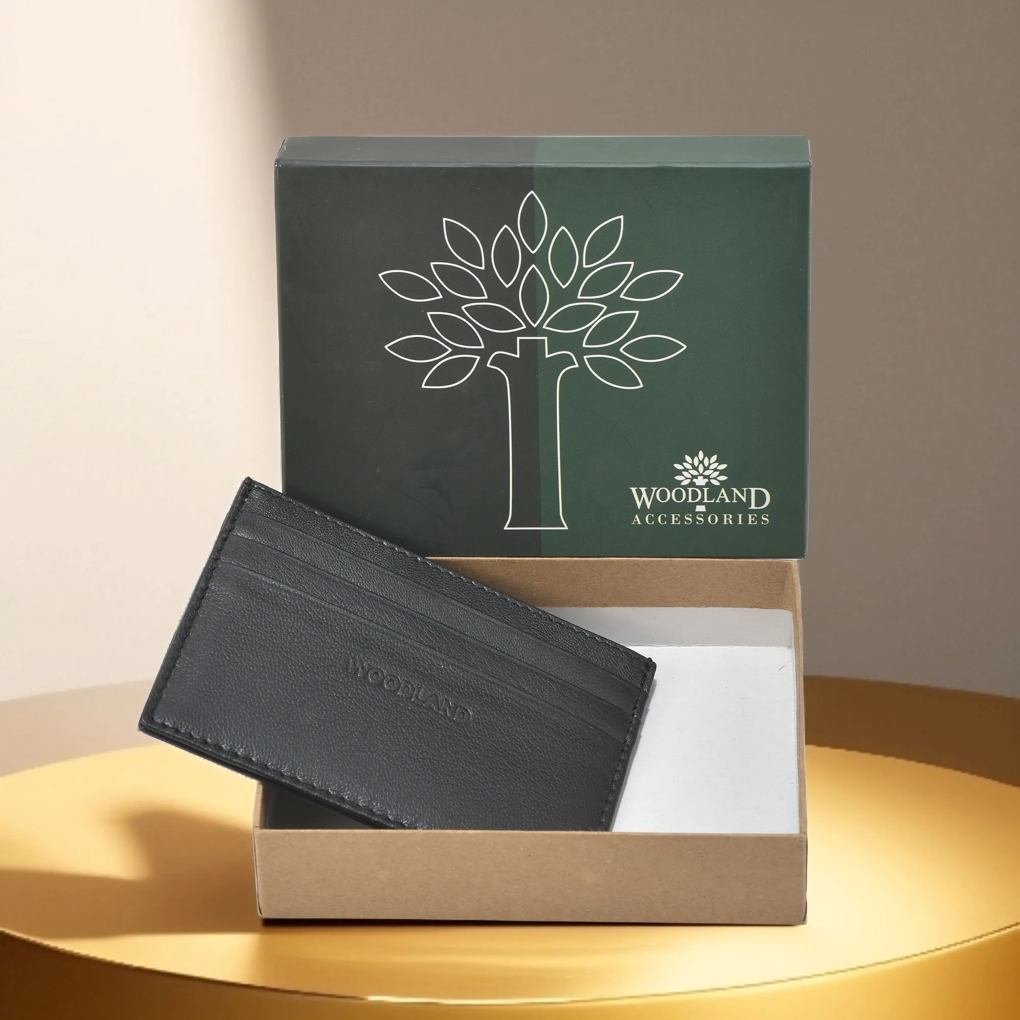 Classic Black Embossed Unisex Leather Wallet - Thumbnail 3