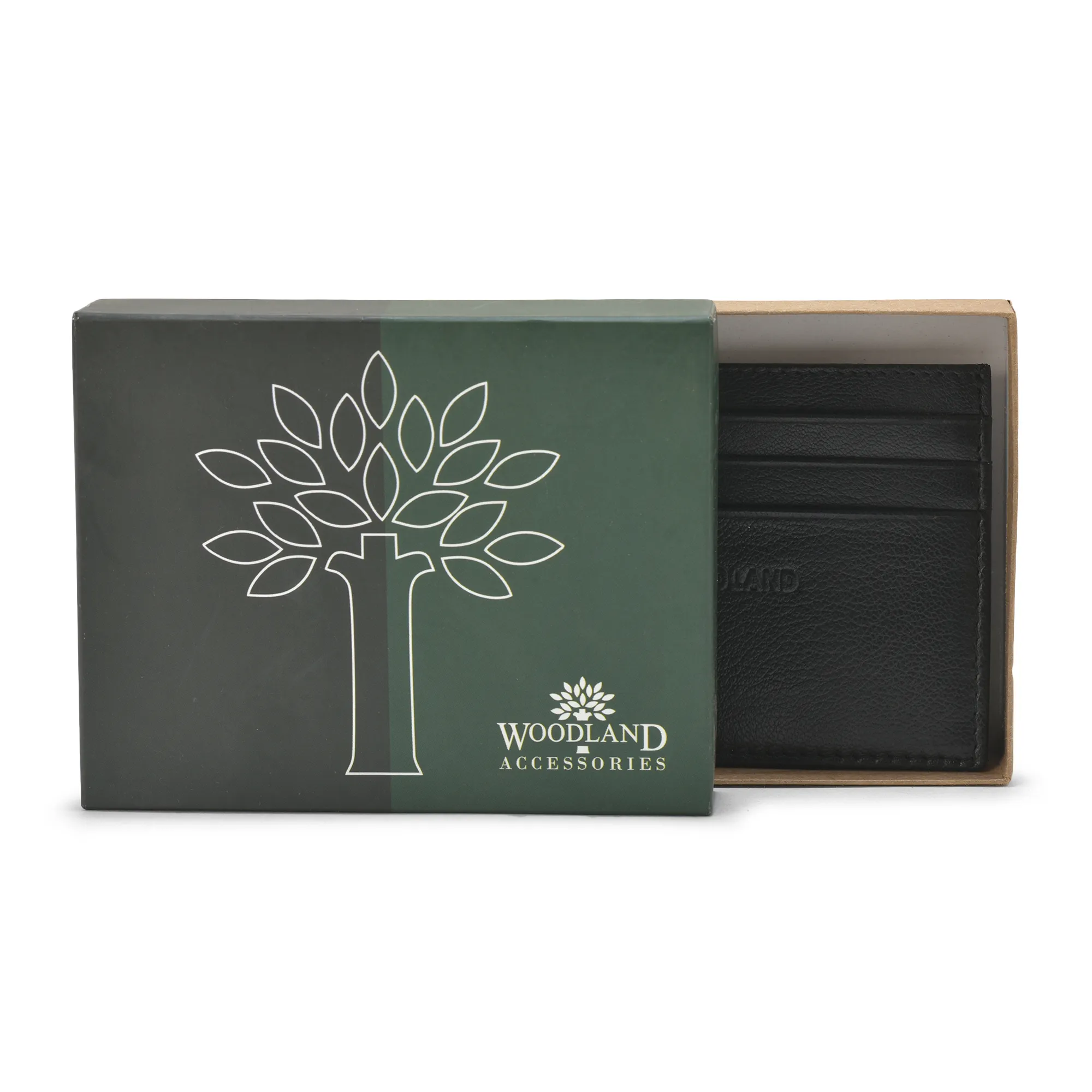 Classic Black Embossed Unisex Leather Wallet - Thumbnail 5