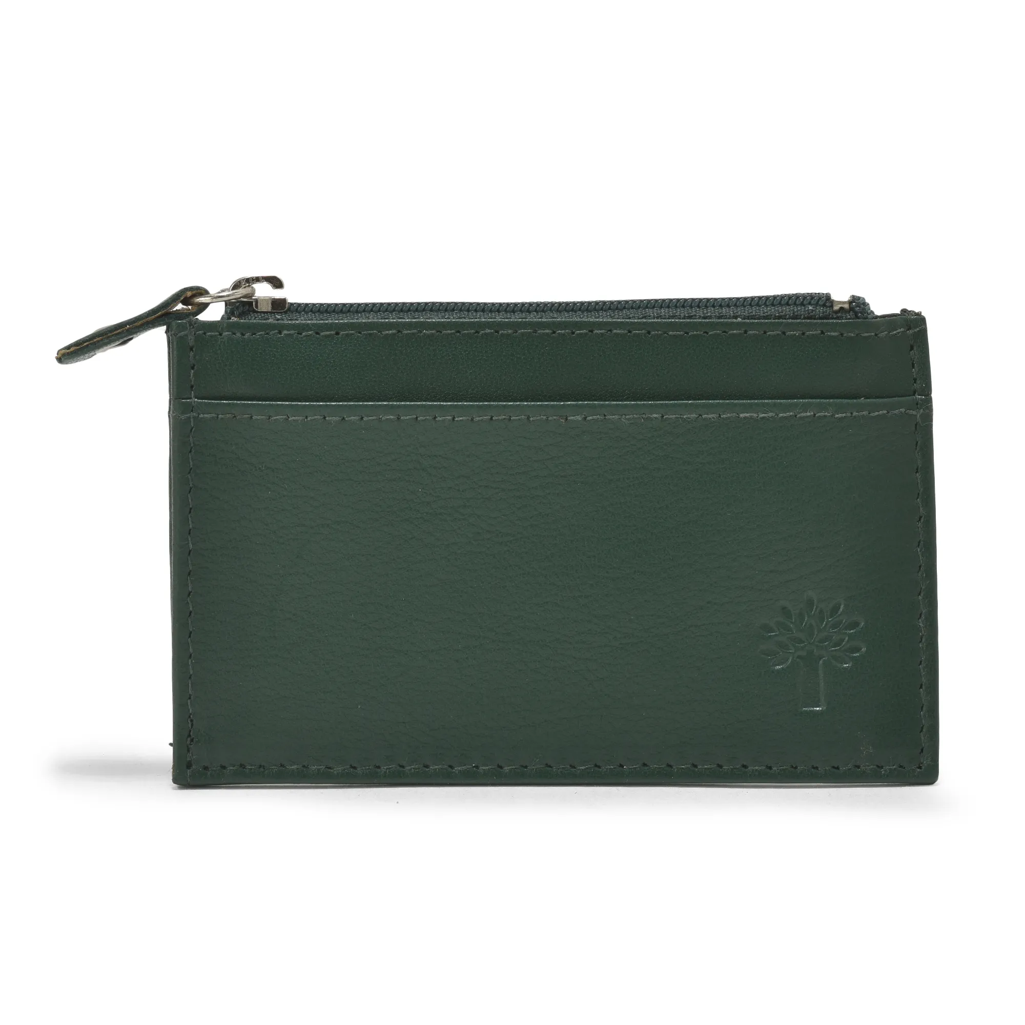 Classic Green Embossed Unisex Leather Wallet - Thumbnail 3