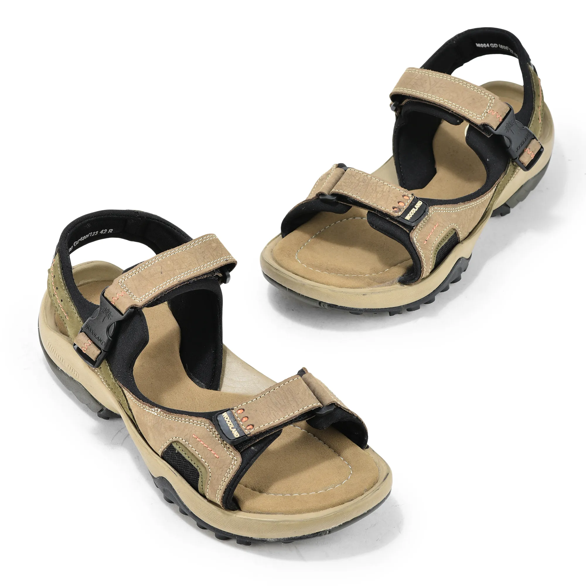 Woodland Elite Dubai Khaki Men’s Nubuk Casual Sandals - Thumbnail 2