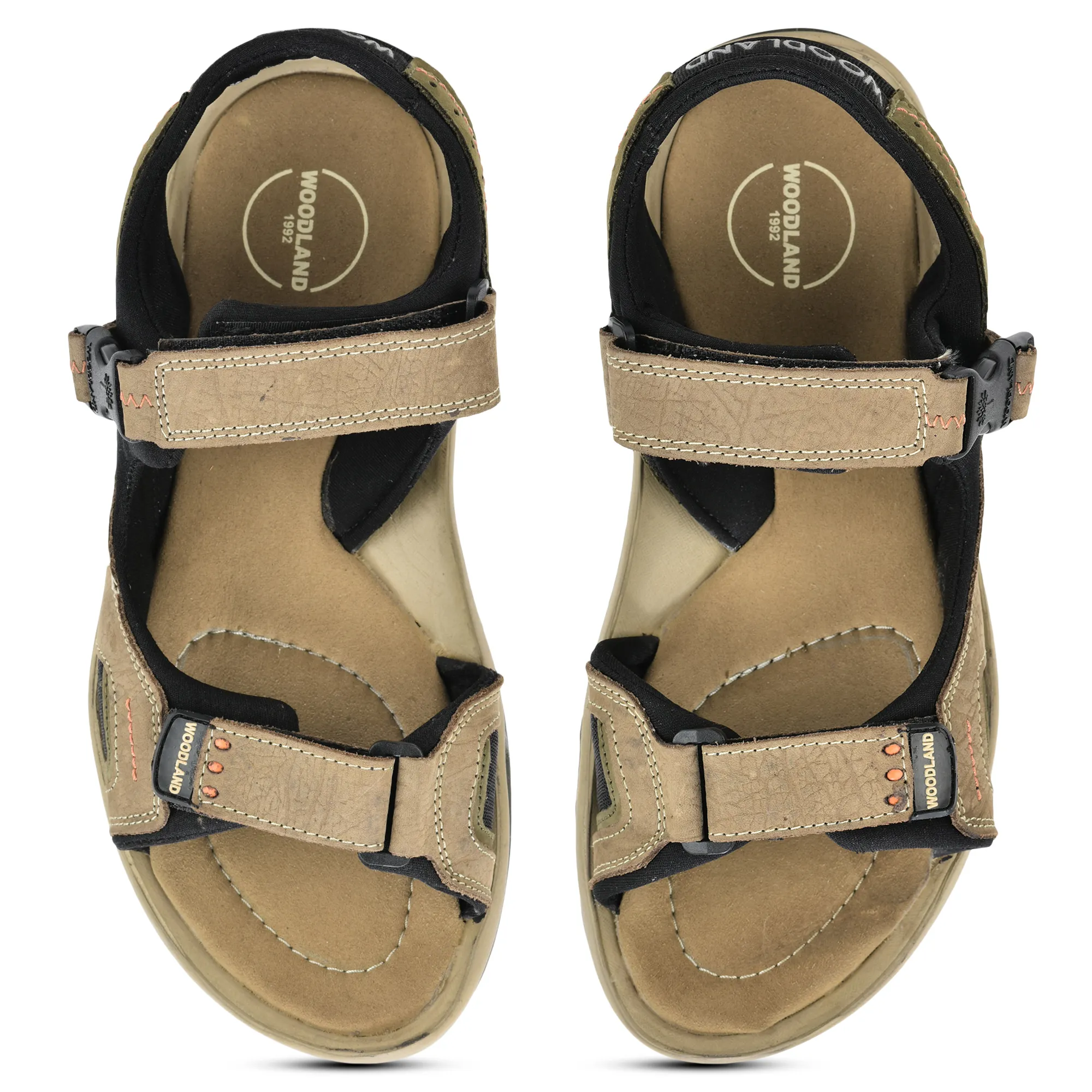 Woodland Elite Dubai Khaki Men’s Nubuk Casual Sandals - Thumbnail 4