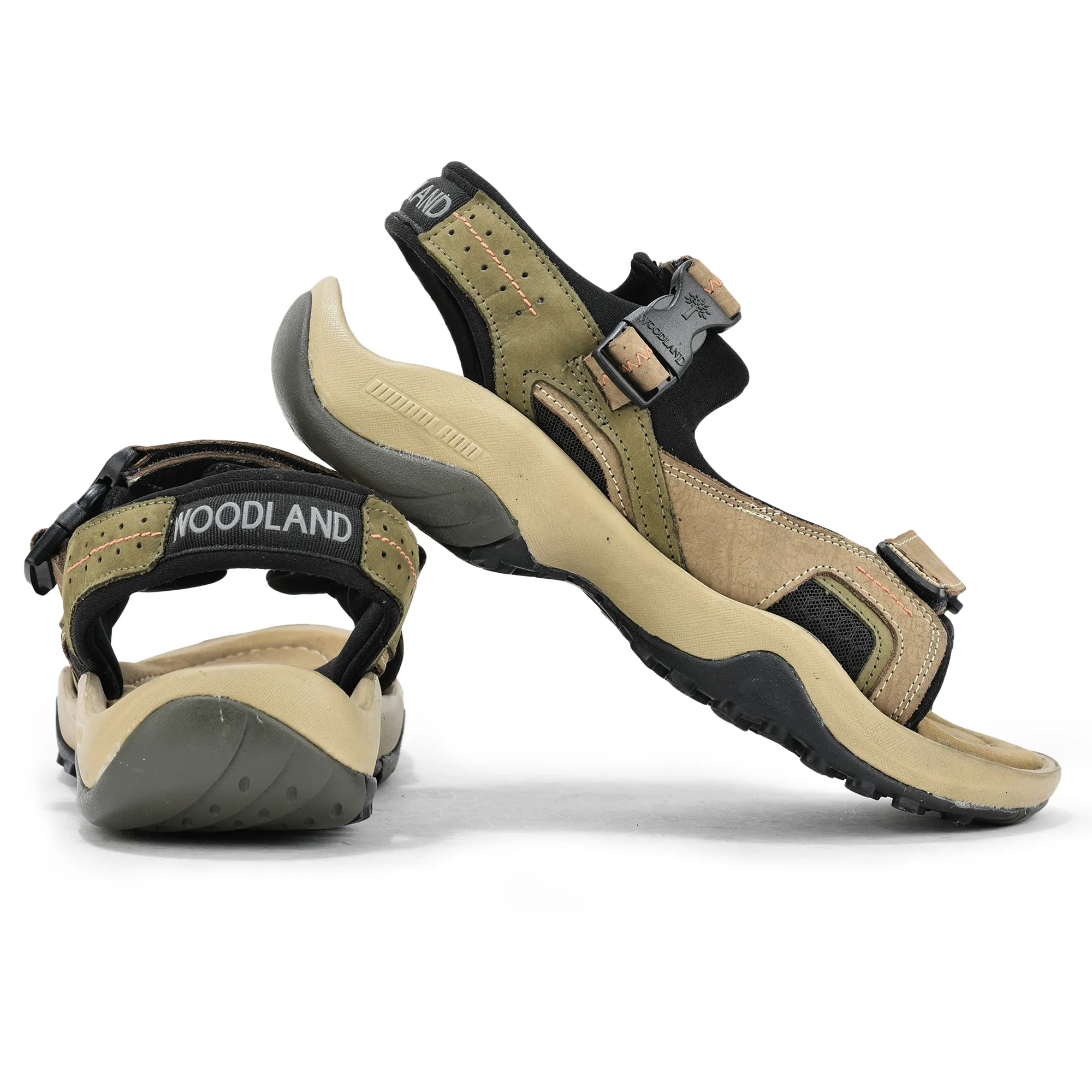 Woodland Elite Dubai Khaki Men’s Nubuk Casual Sandals - Thumbnail 10