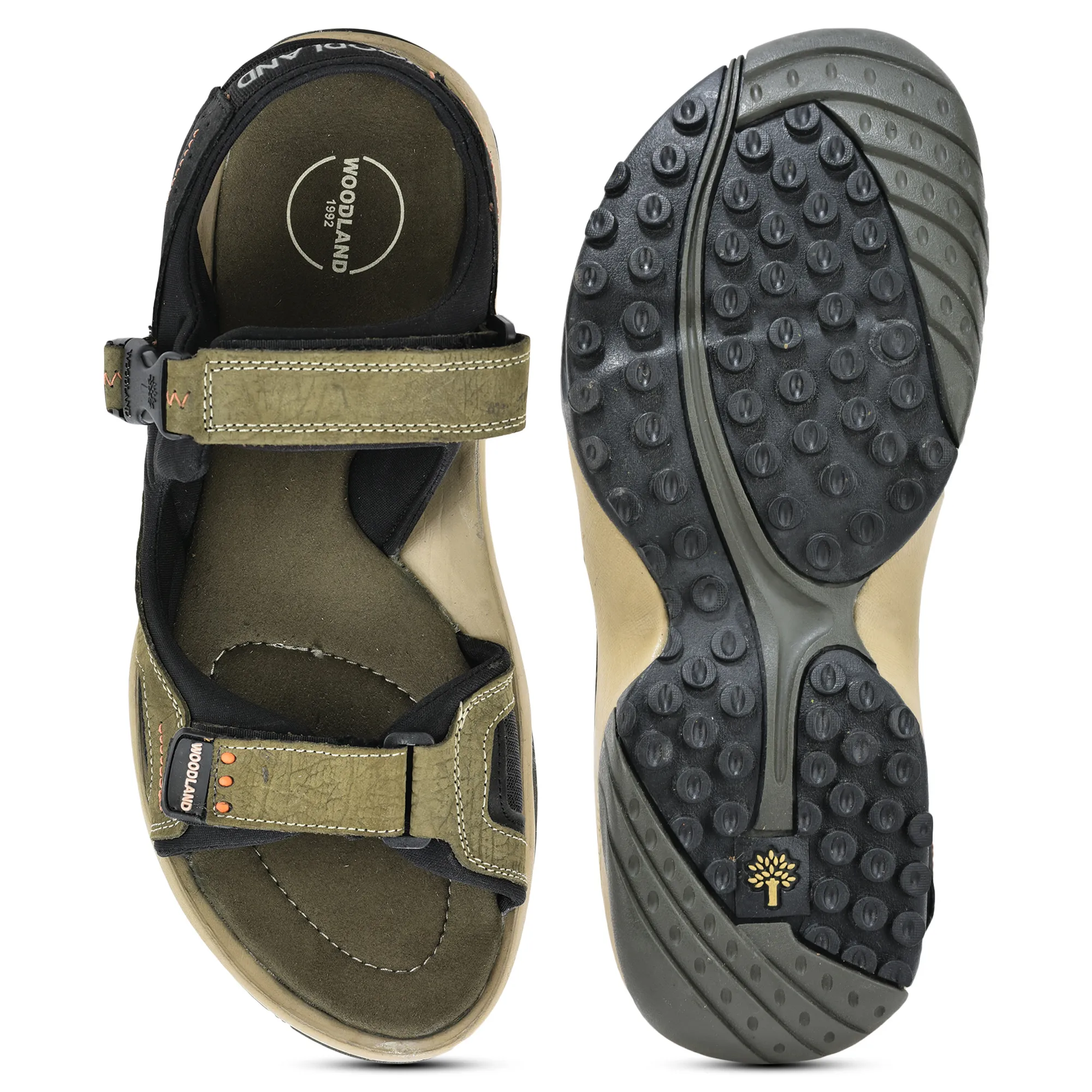 Woodland Elite Olive Green Men’s Nubuk Casual Sandals - Thumbnail 8