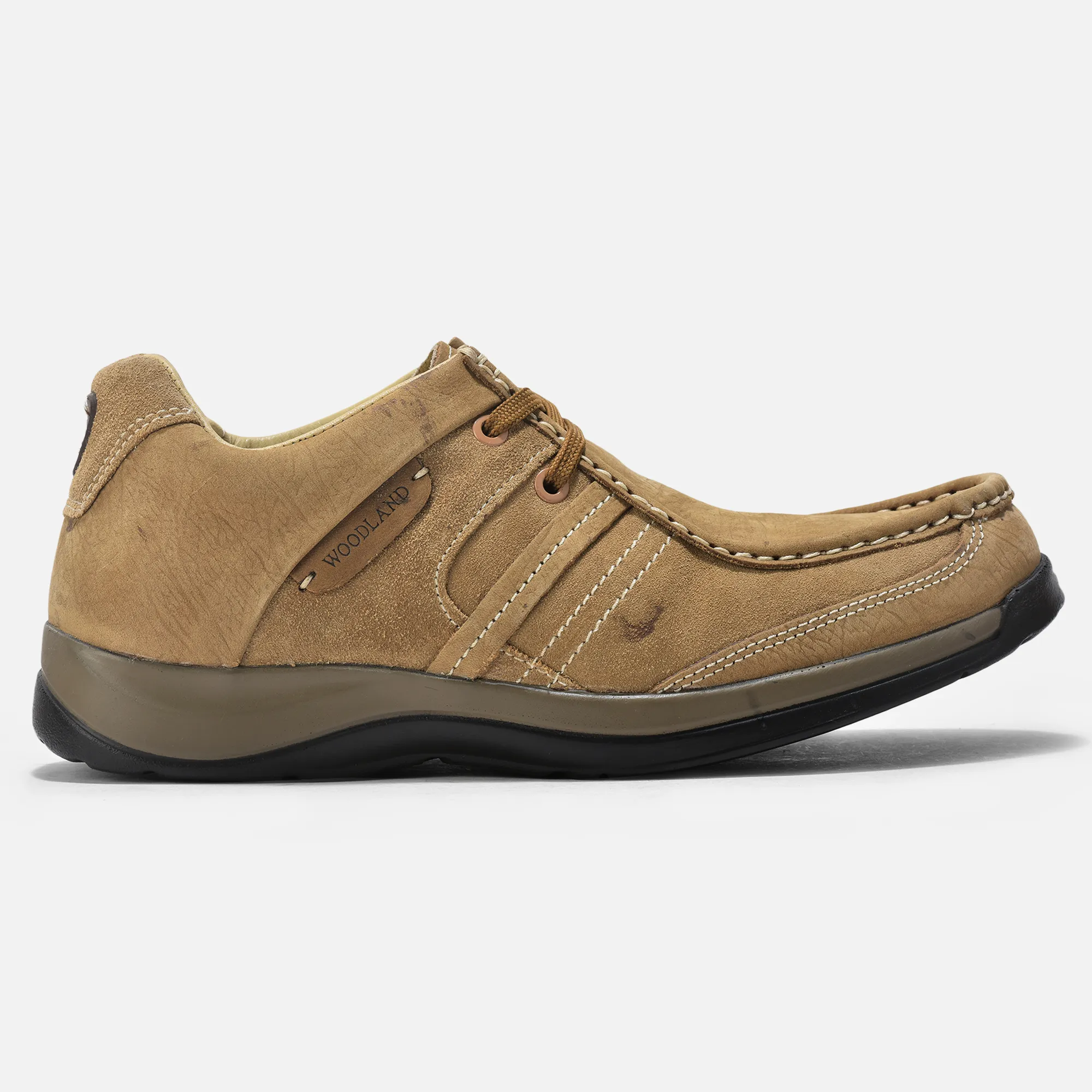 Elephant Print Nubuk Men Camel Shoes - Image 1