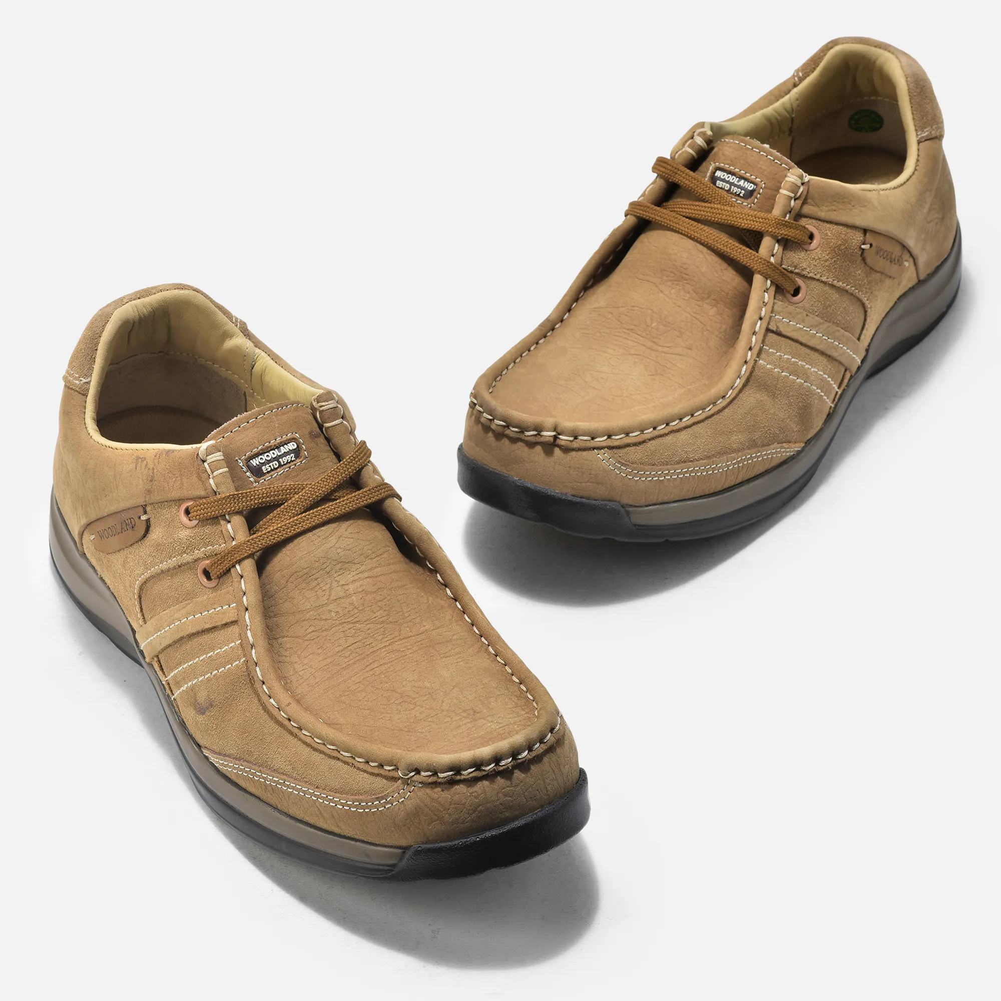 Elephant Print Nubuk Men Camel Shoes - Thumbnail 2