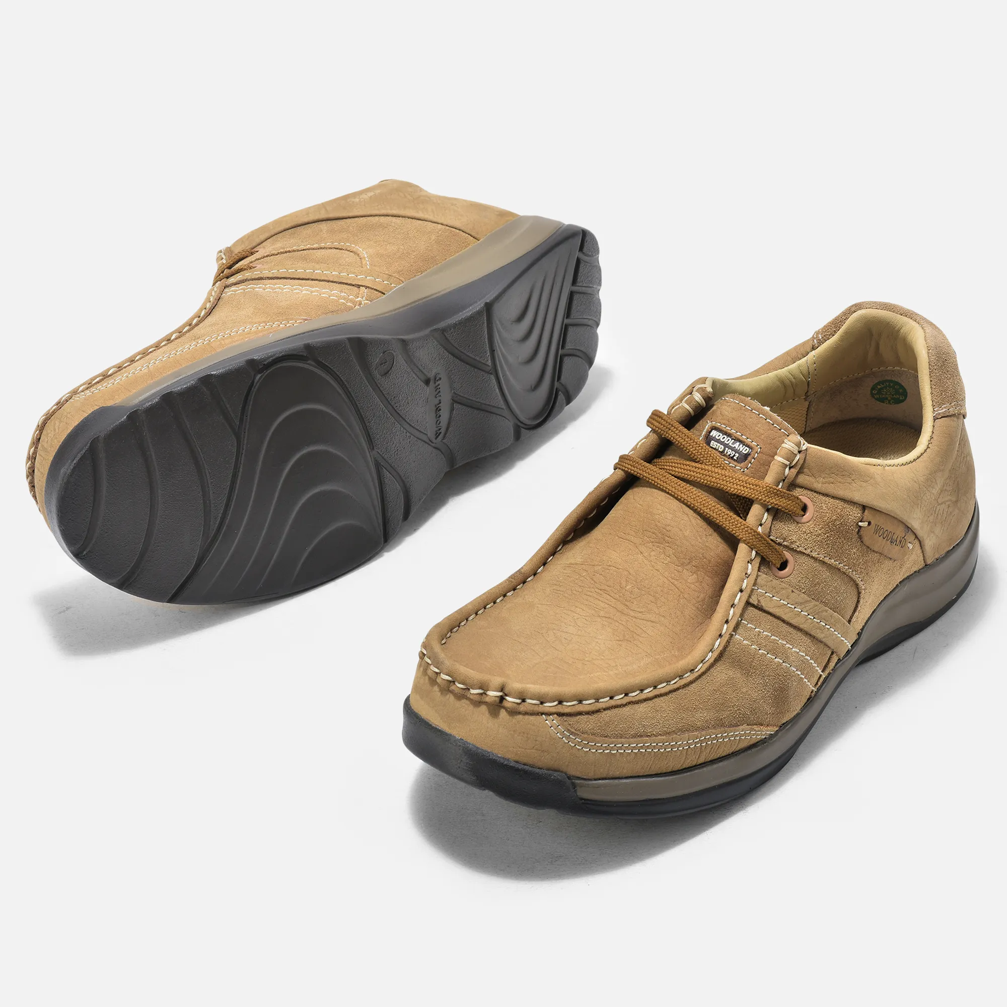 Elephant Print Nubuk Men Camel Shoes - Thumbnail 3