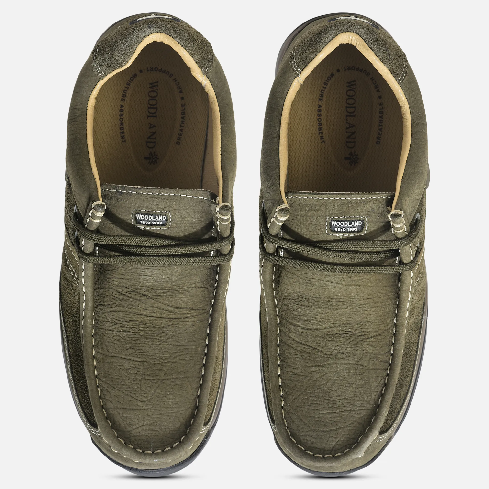 Elephant Print Nubuk Men Olive Shoes - Thumbnail 4