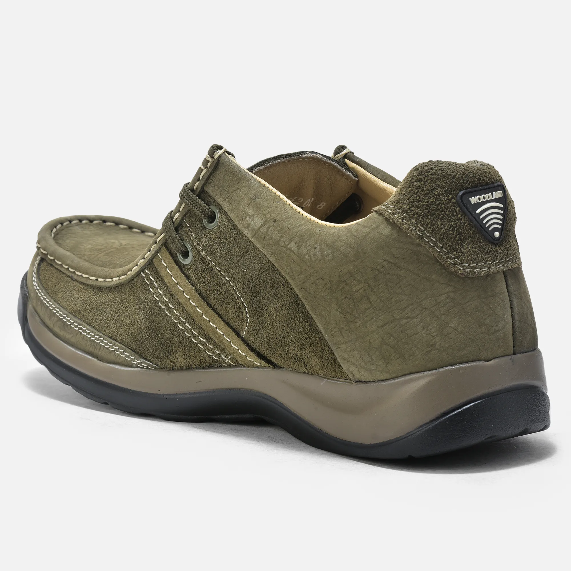 Elephant Print Nubuk Men Olive Shoes - Thumbnail 5