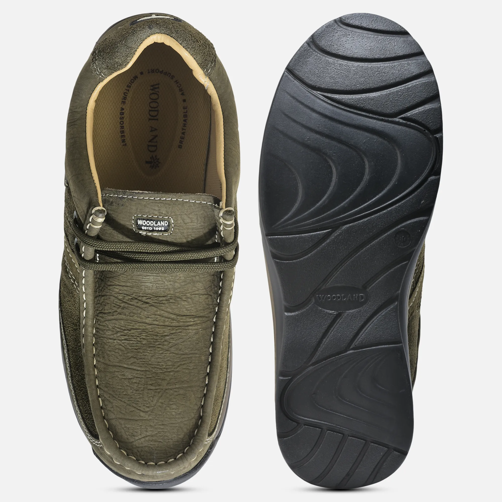 Elephant Print Nubuk Men Olive Shoes - Thumbnail 8