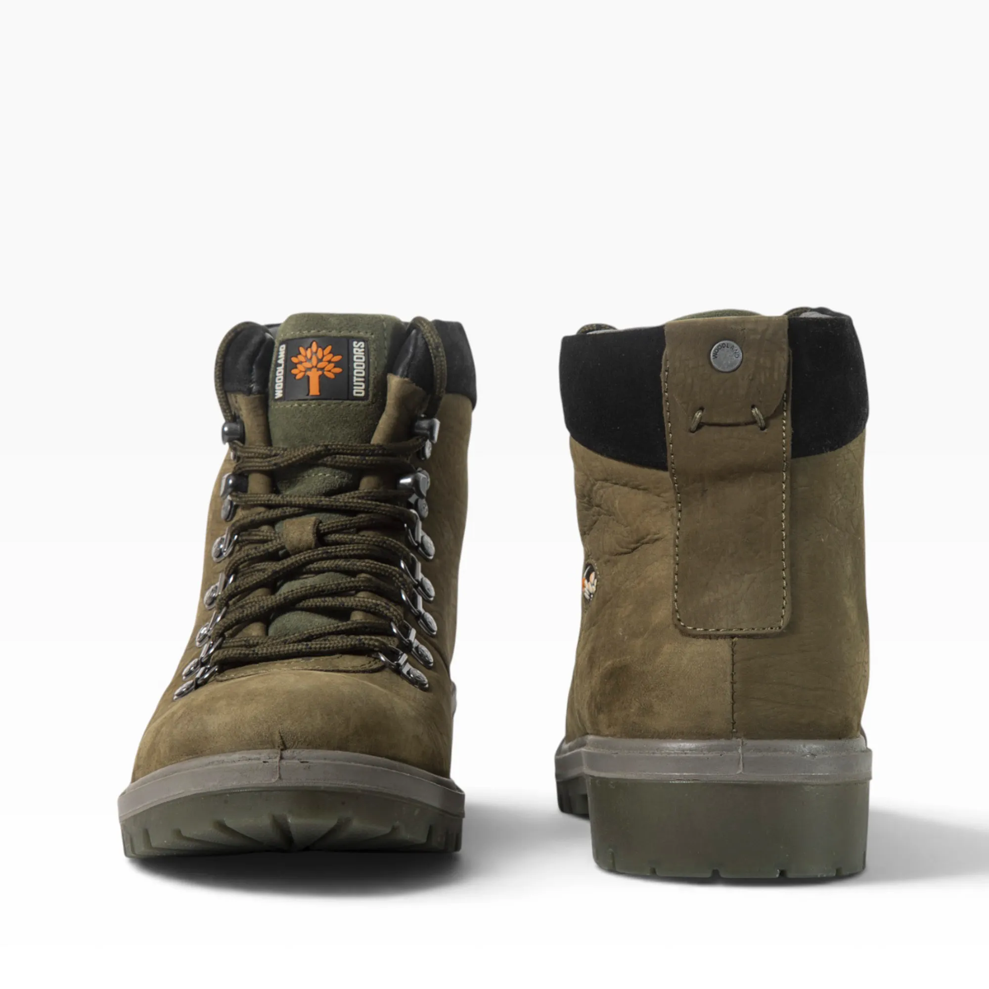 Woodland Olive Green Nubuck Mid-Ankle Boots - Thumbnail 15