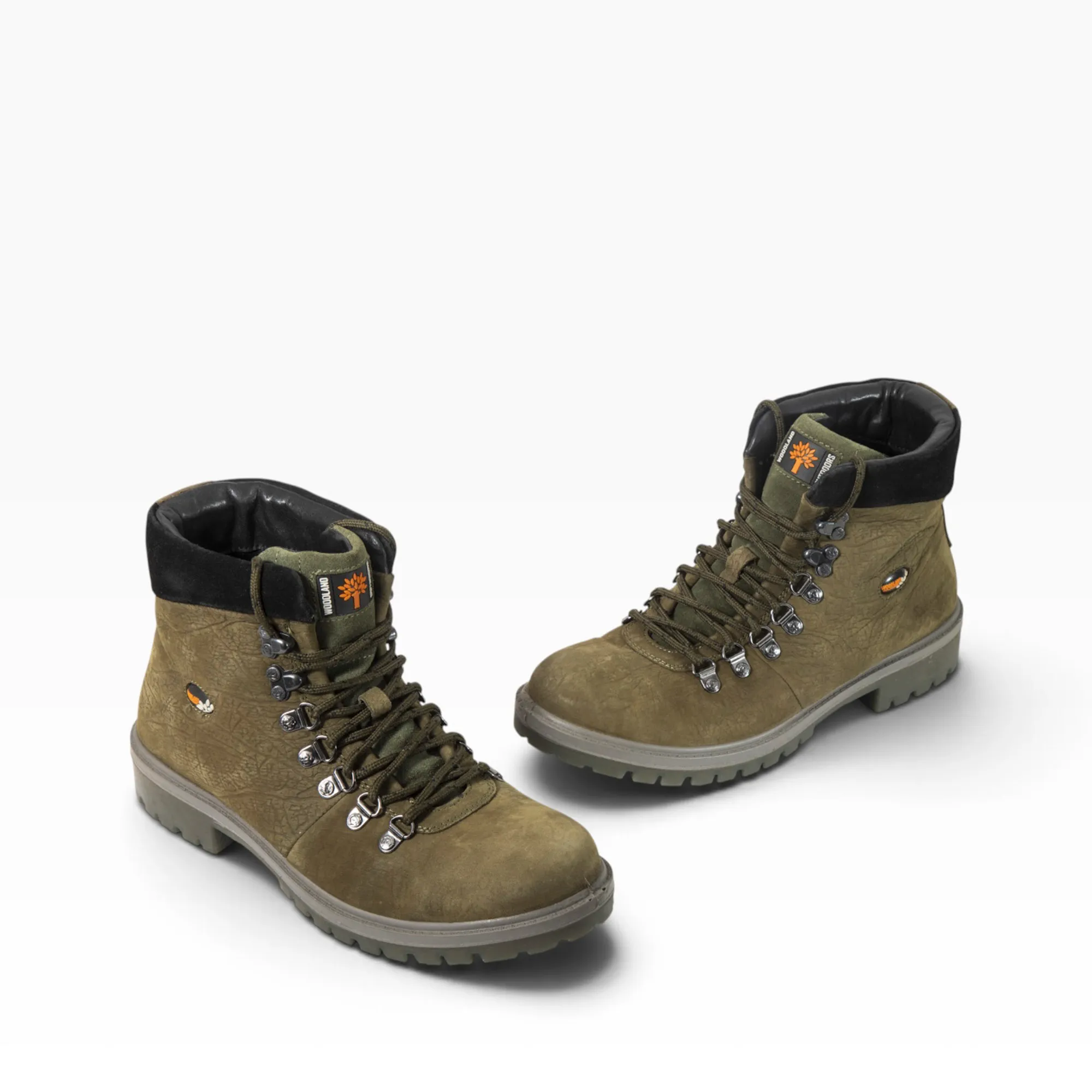 Woodland Olive Green Nubuck Mid-Ankle Boots - Thumbnail 3