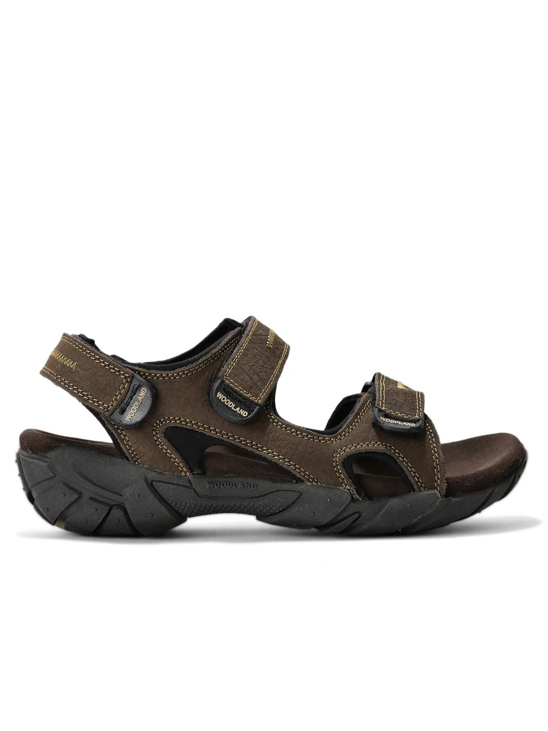 Brown sandals for men with velcro fastening - Thumbnail 2