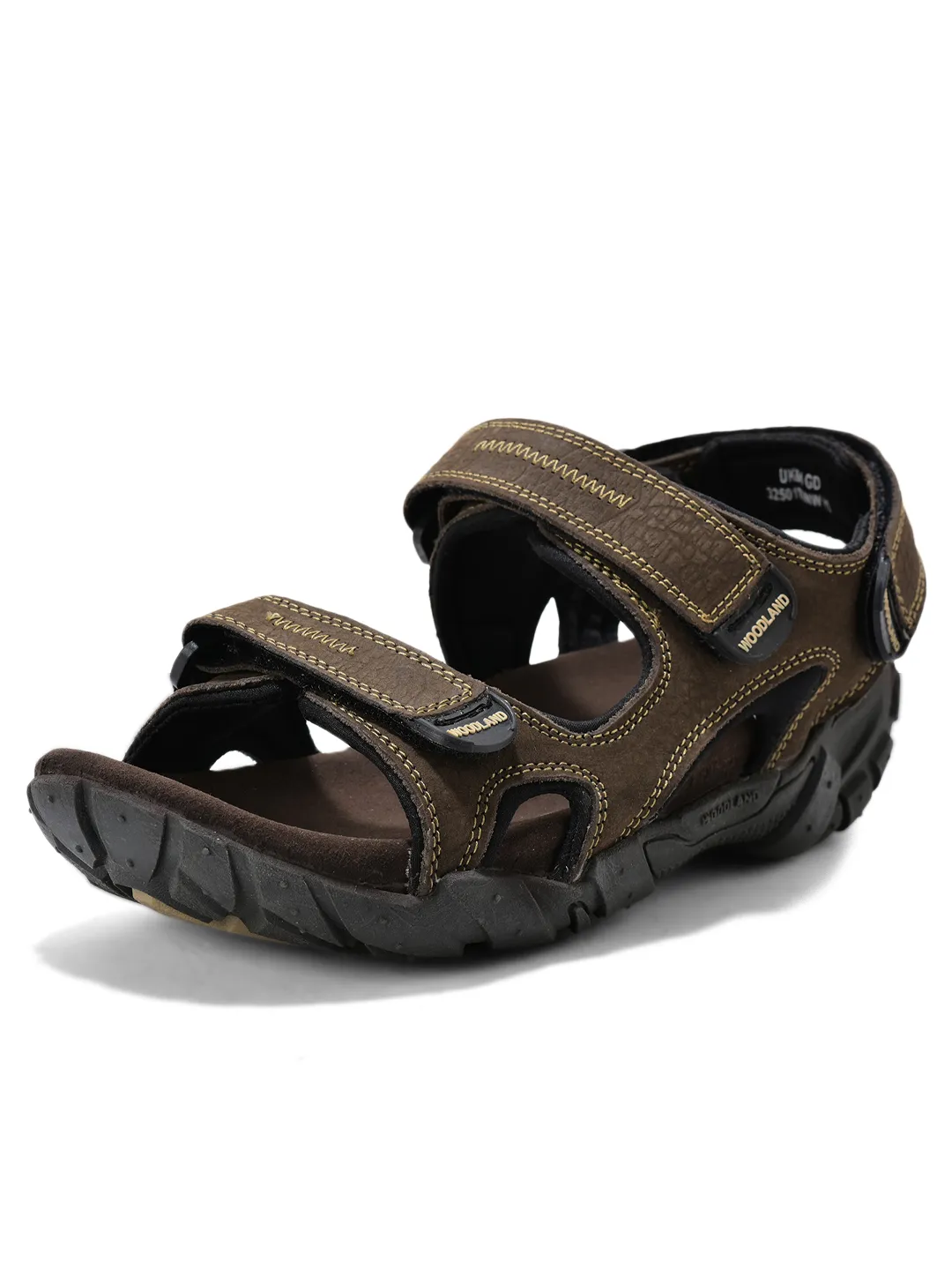 Brown sandals for men with velcro fastening - Thumbnail 11