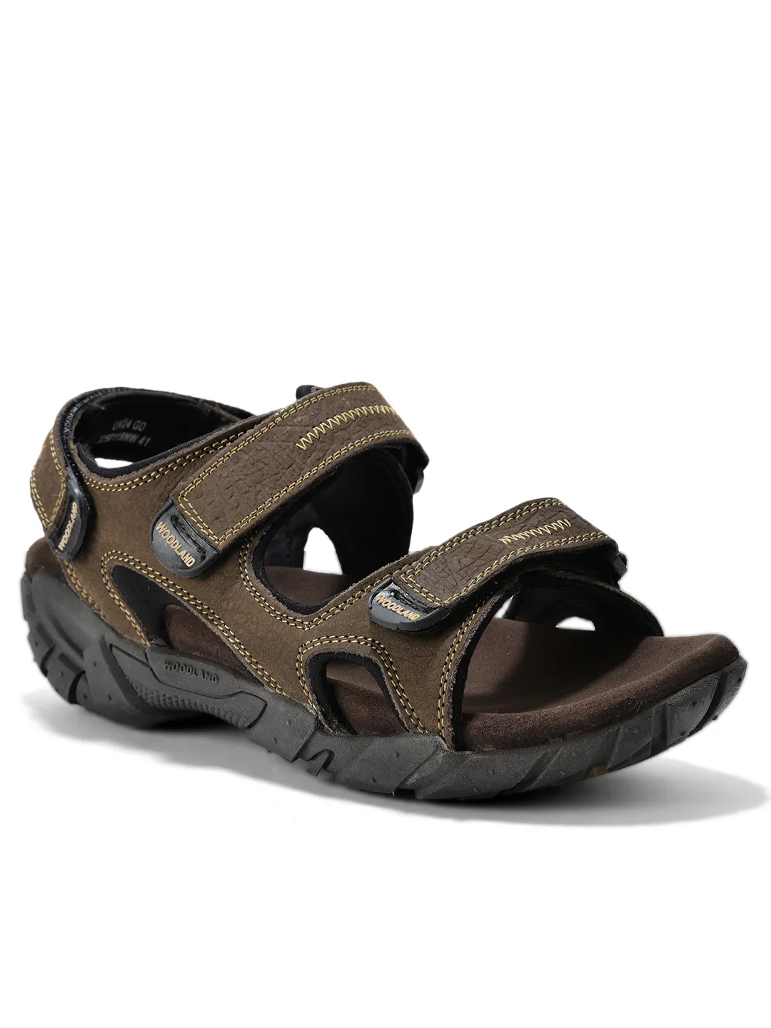 Brown sandals for men with velcro fastening - Thumbnail 12