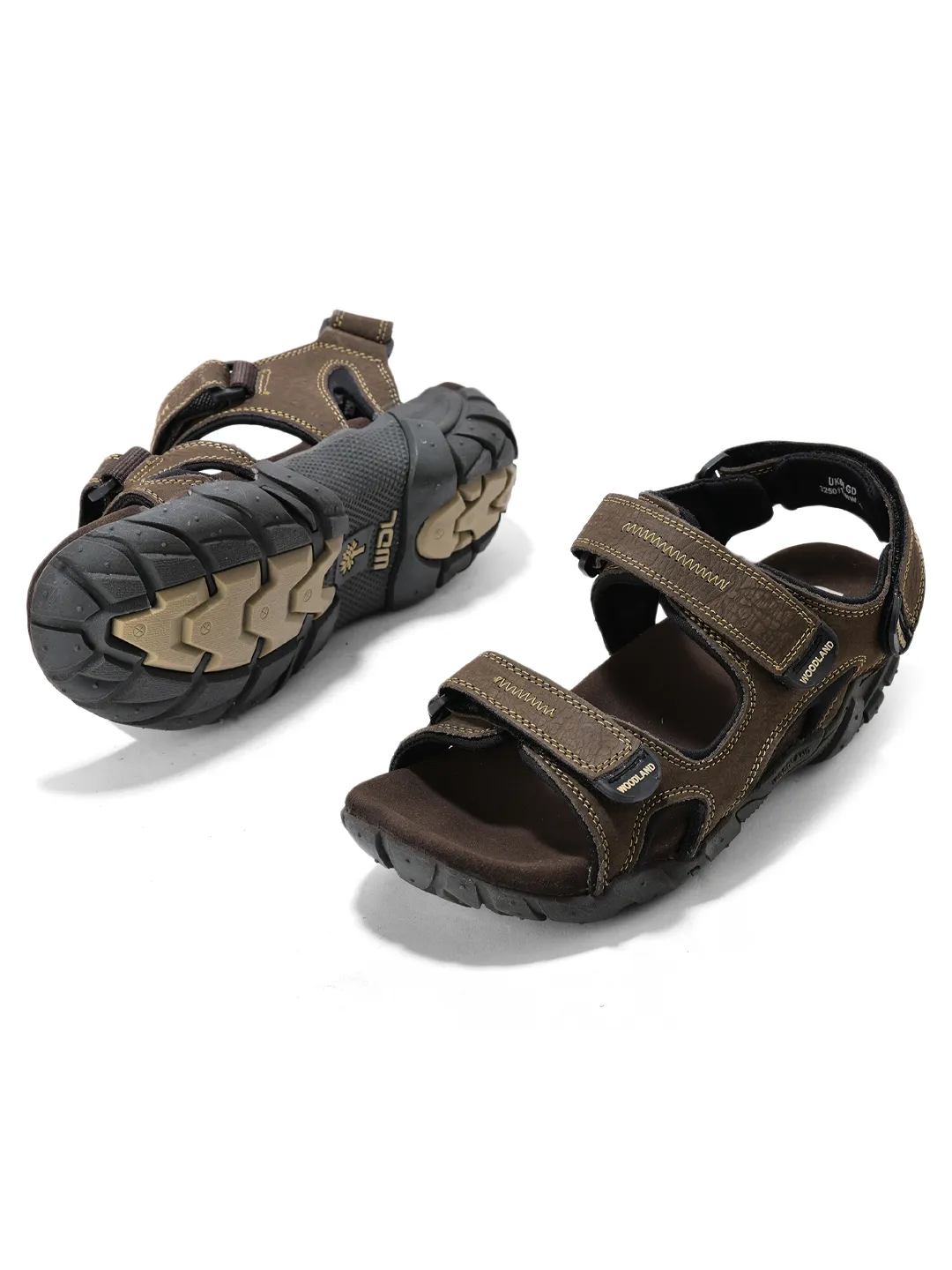 Brown sandals for men with velcro fastening - Thumbnail 6
