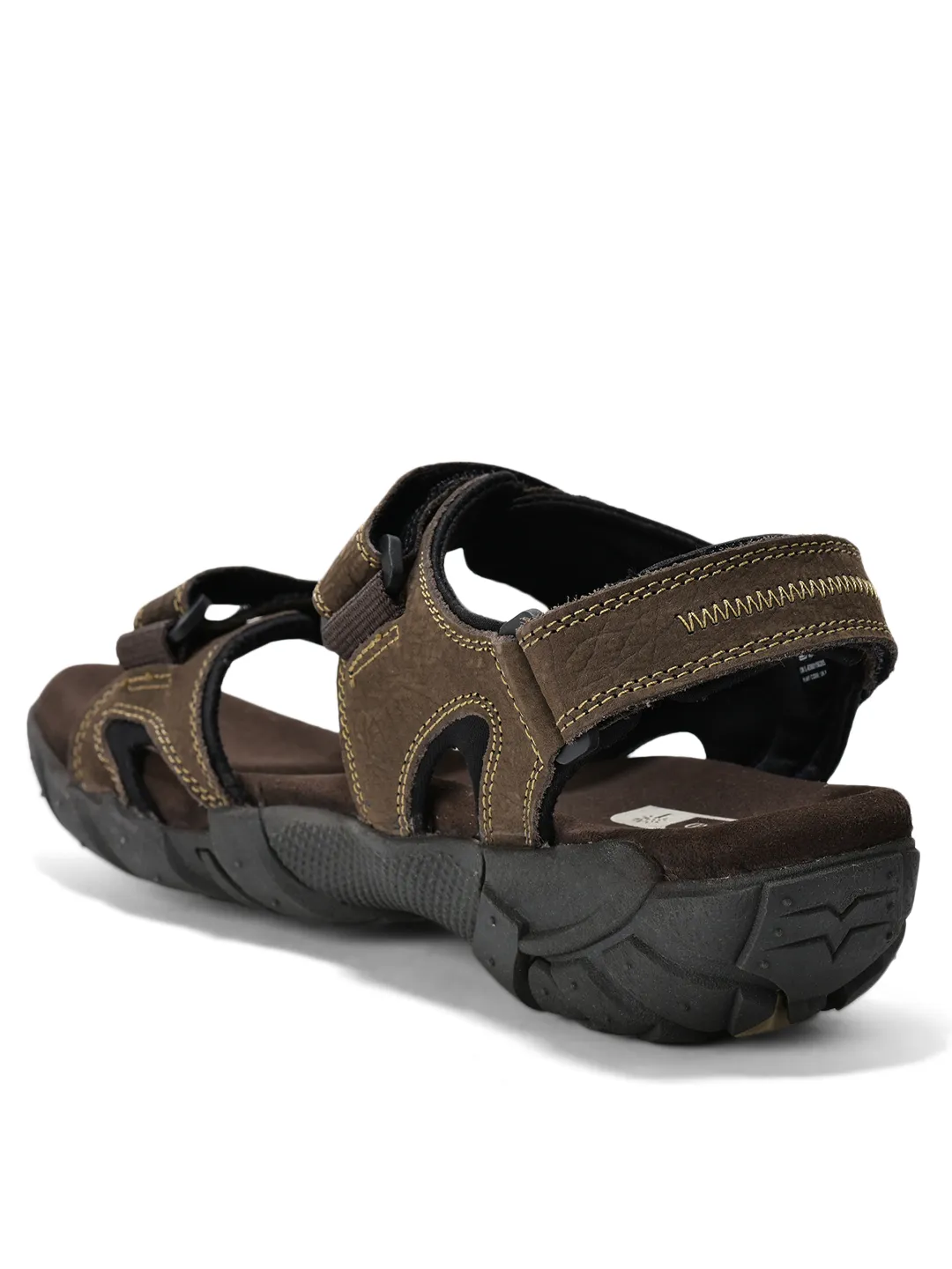 Brown sandals for men with velcro fastening - Thumbnail 7
