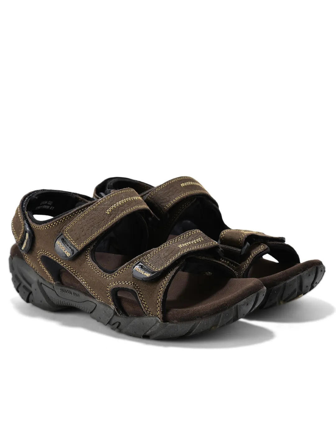 Brown sandals for men with velcro fastening - Thumbnail 8
