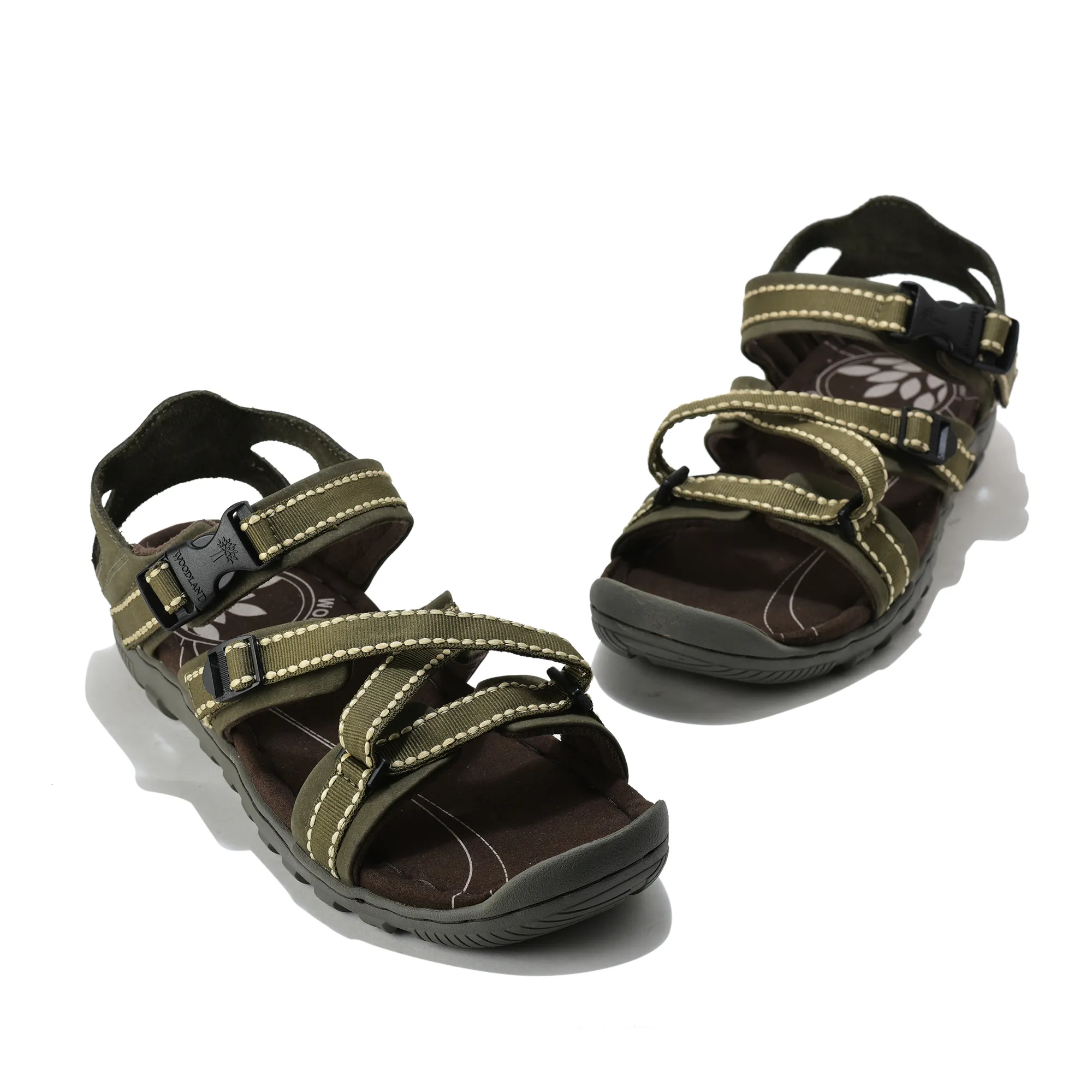 Woodland OLIVE GREEN cross-strap Sandal - Thumbnail 4