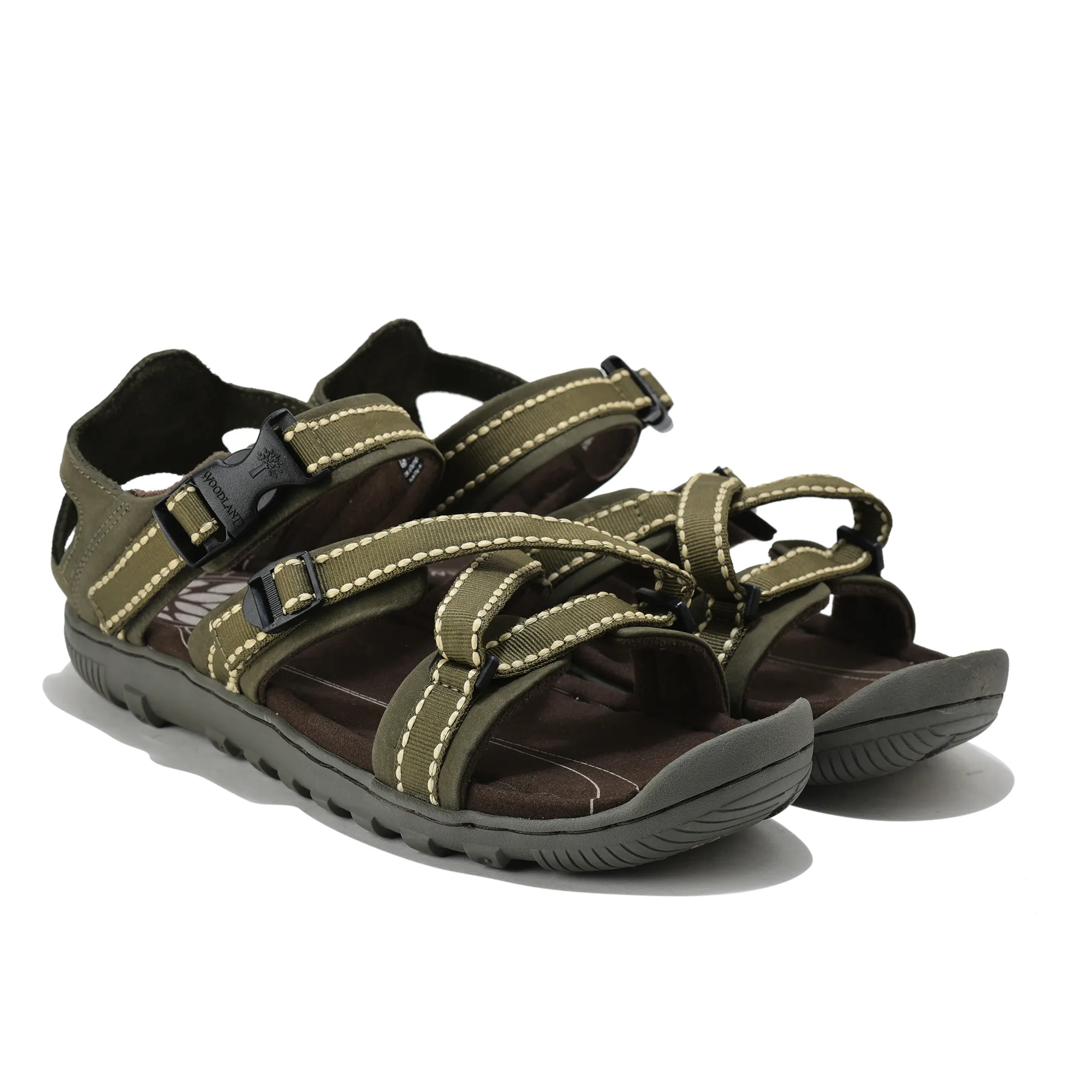 Woodland OLIVE GREEN cross-strap Sandal - Thumbnail 8