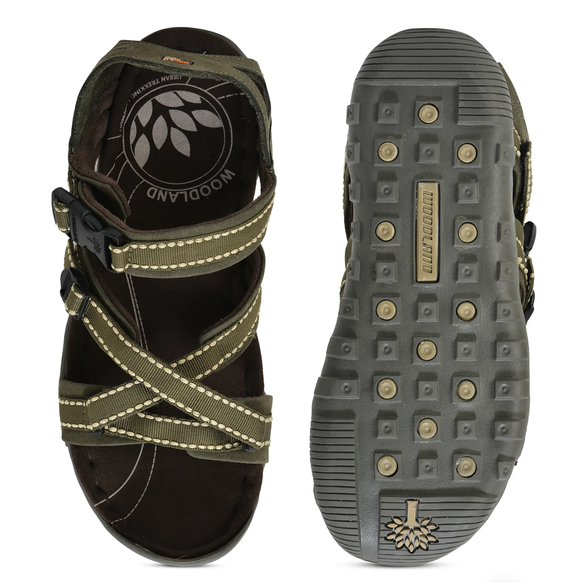 Woodland OLIVE GREEN cross-strap Sandal - Thumbnail 9