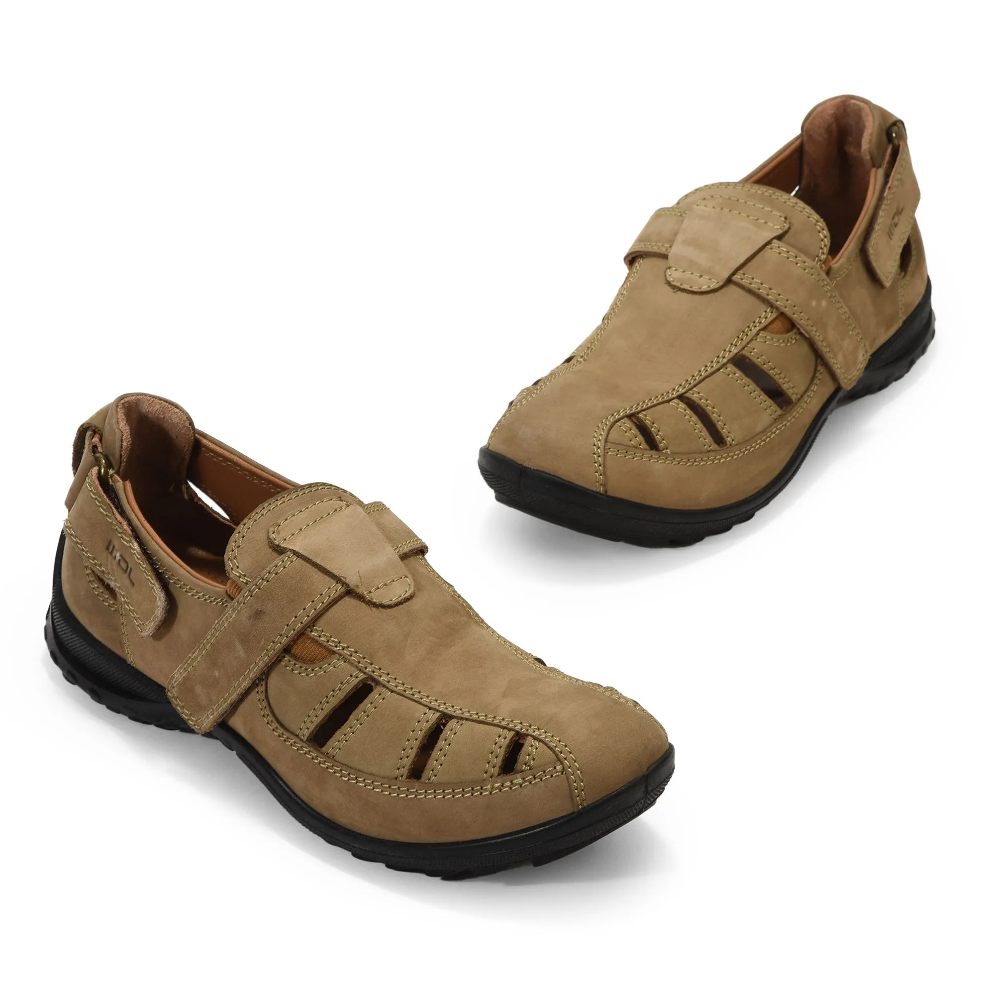 Khaki closed toe sandal - Thumbnail 2