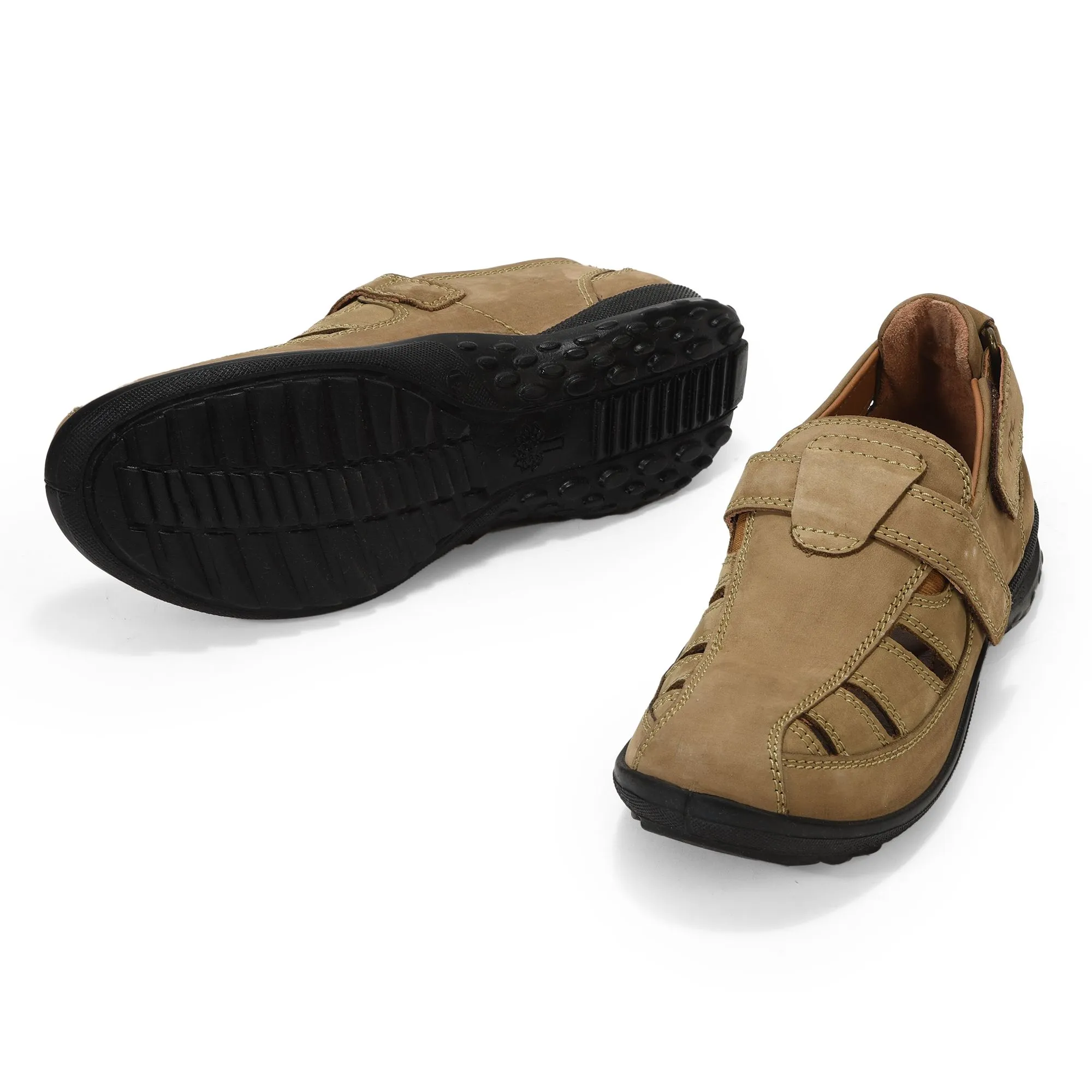 Khaki closed toe sandal - Thumbnail 4