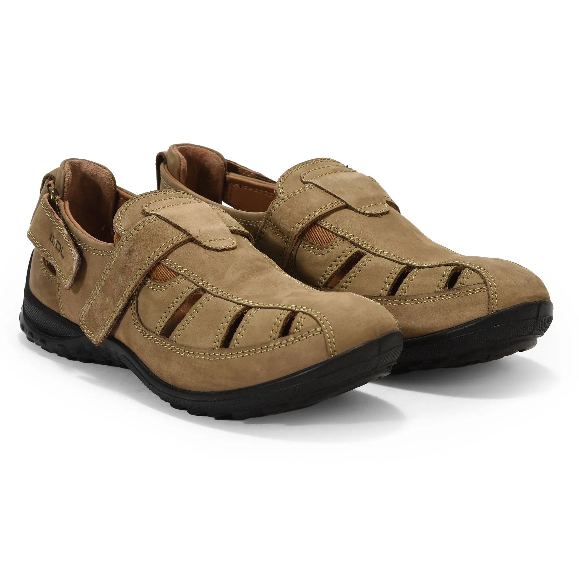 Khaki closed toe sandal - Thumbnail 6