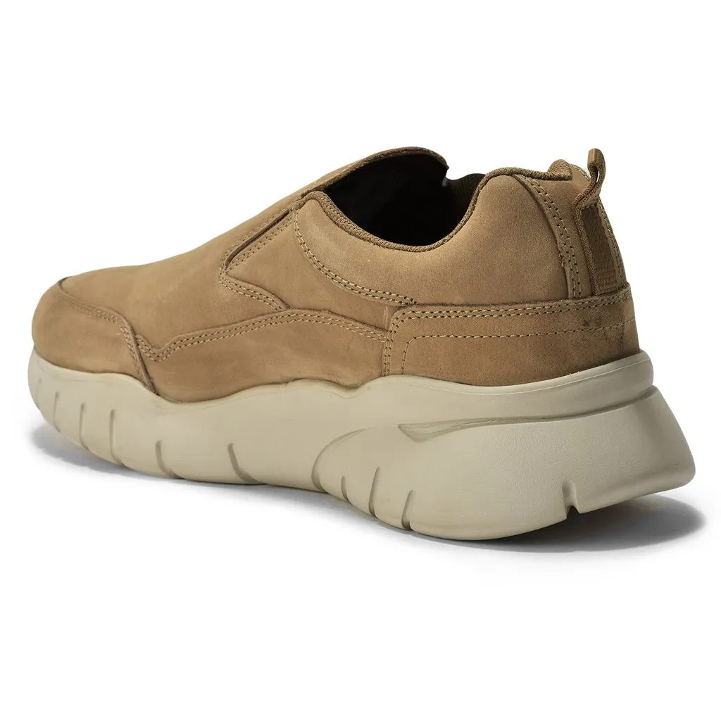 Nubuck Camel Slip-On Shoes For Men - Thumbnail 5