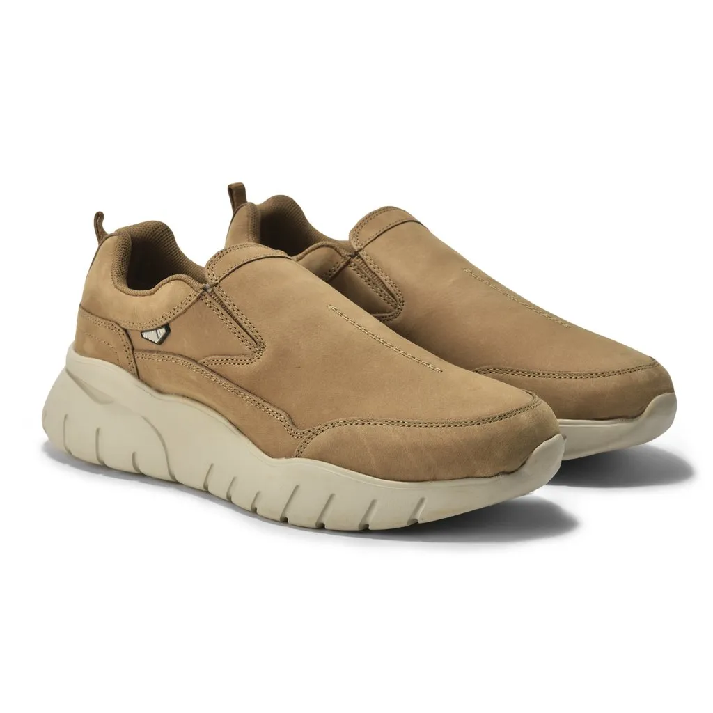 Nubuck Camel Slip-On Shoes For Men - Thumbnail 6