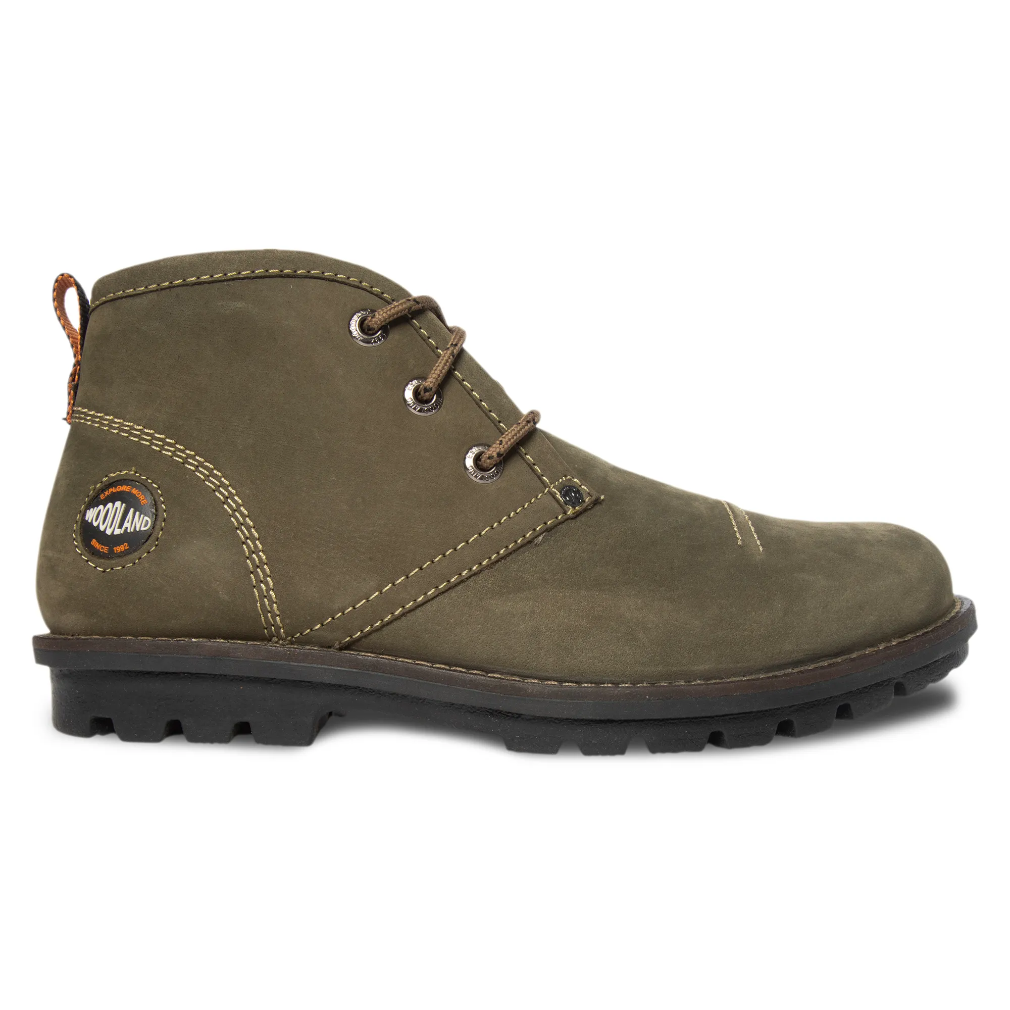 Olive Green Nubuk Boots For Men - Image 1
