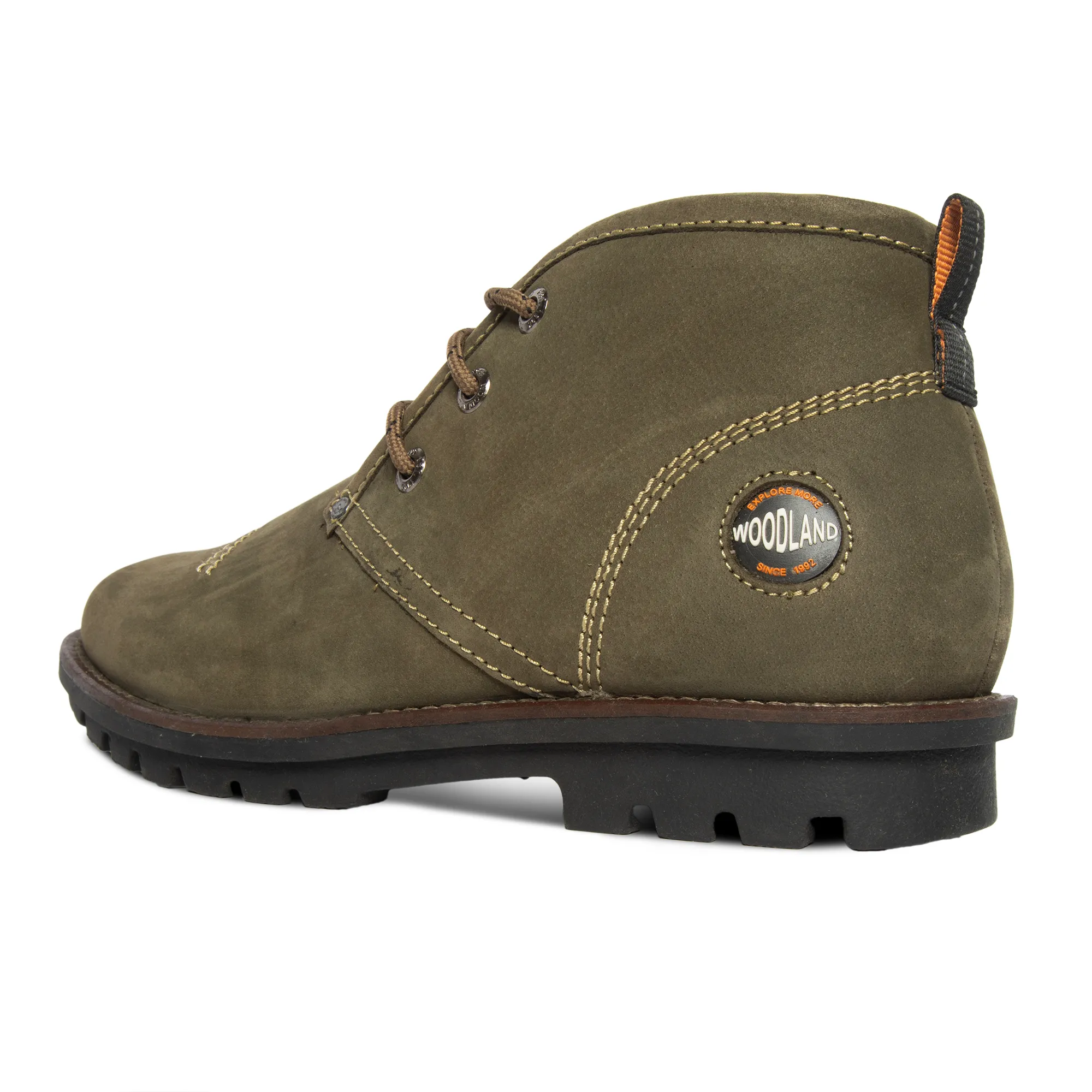 Olive Green Nubuk Boots For Men - Thumbnail 5