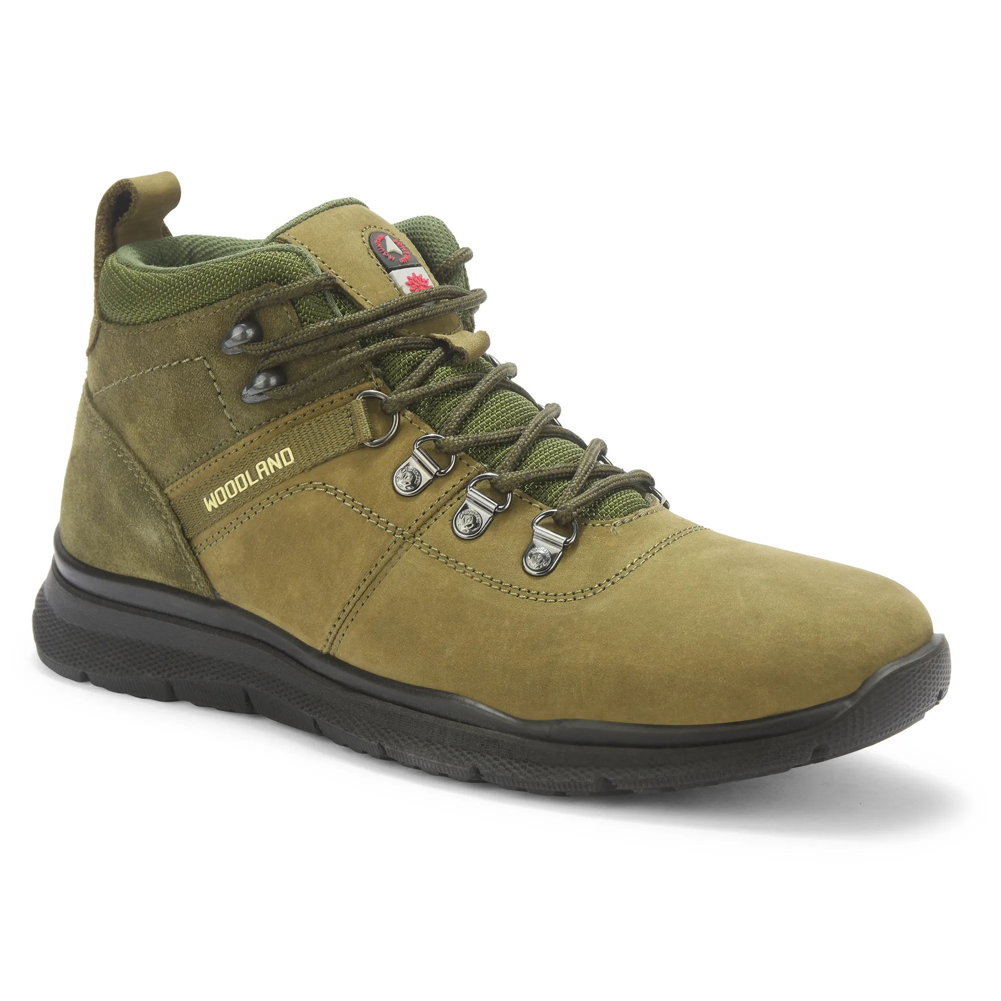 Olive Green Nubuck Boots for Men - Thumbnail 3