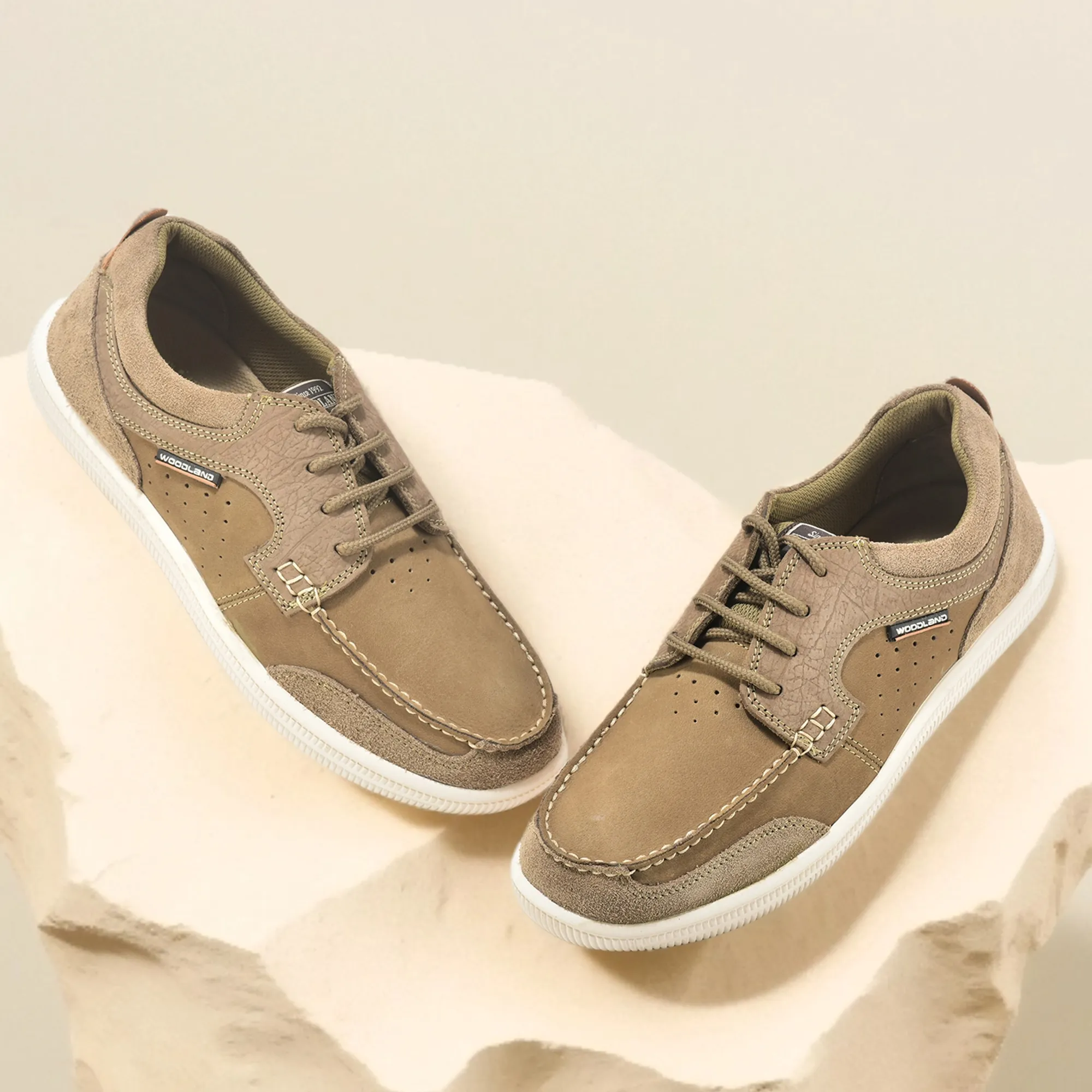 Dubai khaki Nubuck Men Casual Lace Up Shoes - Thumbnail 9