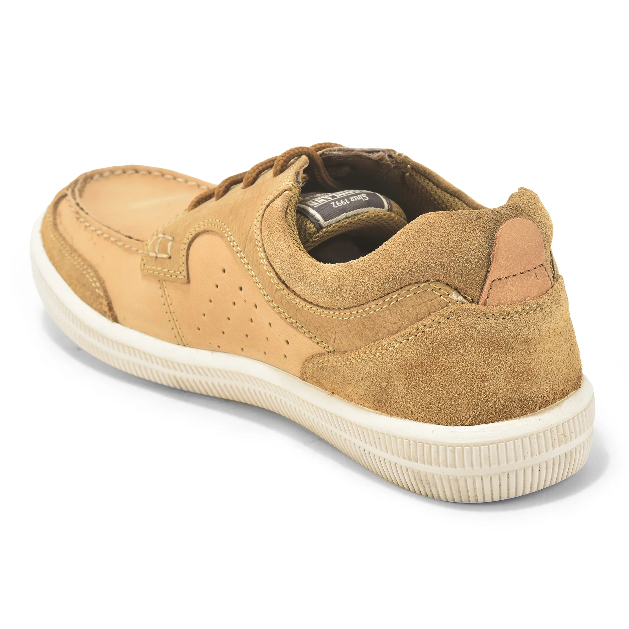 Light Camel Nubuck Men Casual Lace Up Shoes - Thumbnail 6
