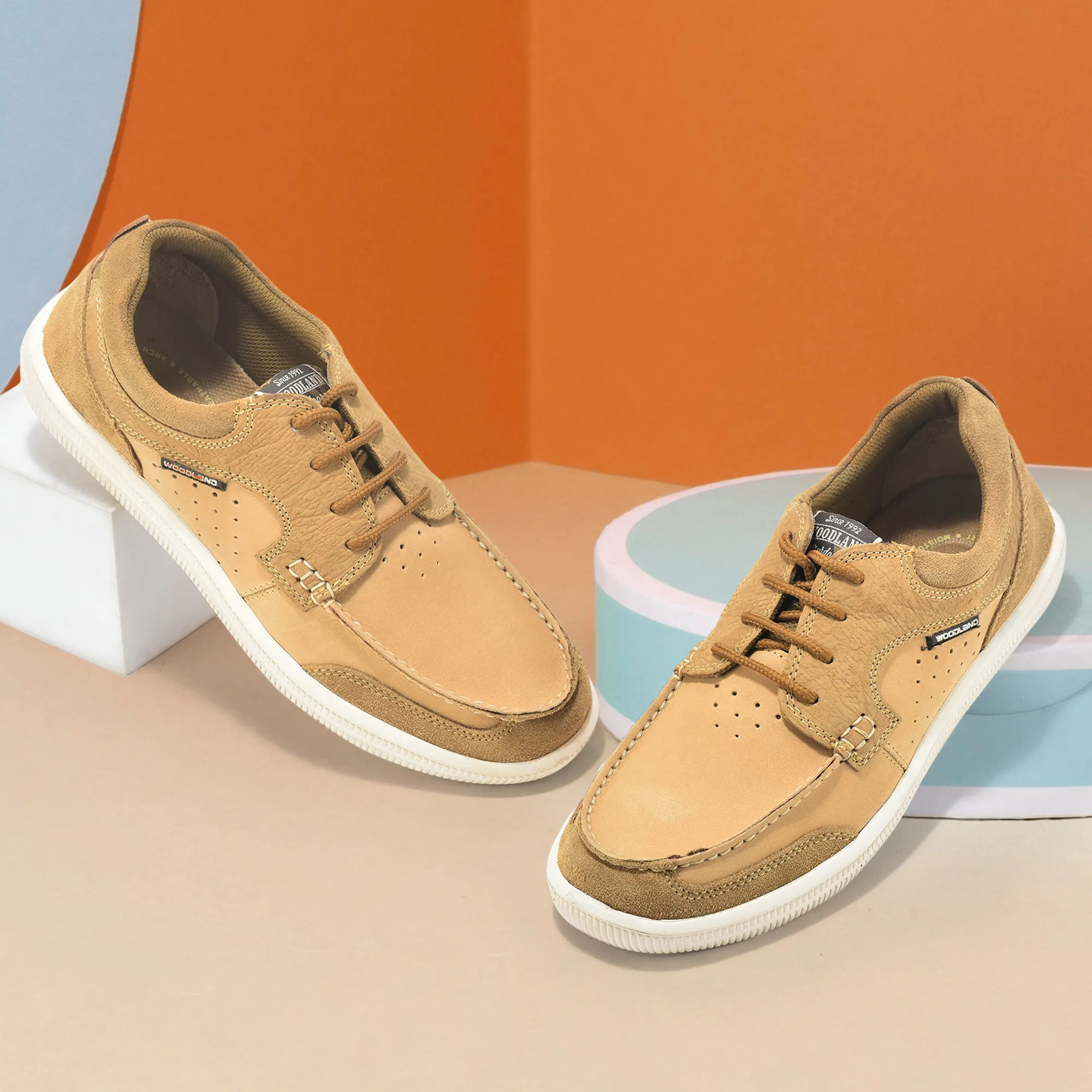 Light Camel Nubuck Men Casual Lace Up Shoes - Thumbnail 9