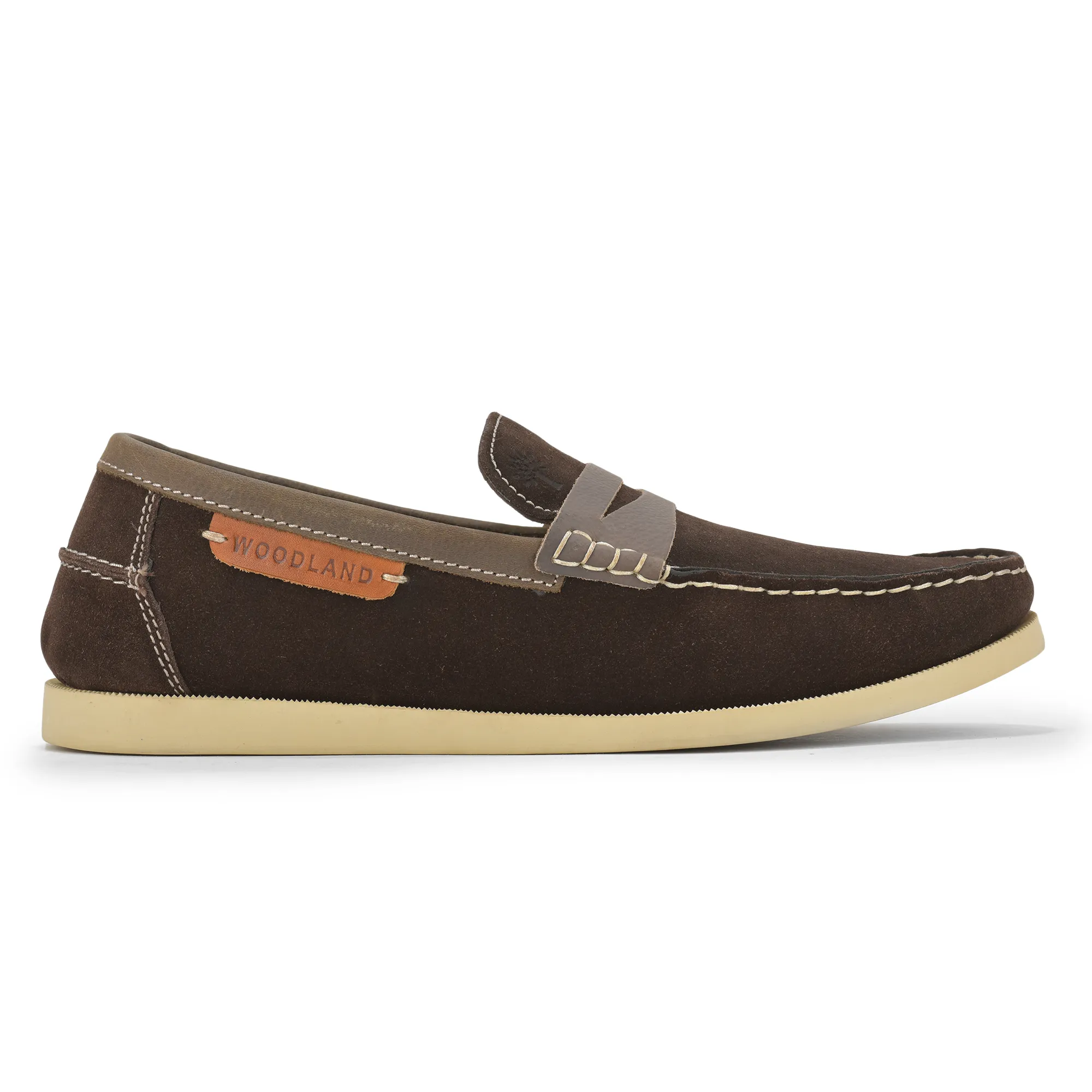 Woodland Nubuck Brown Slip-on Shoes for Men - Thumbnail 2