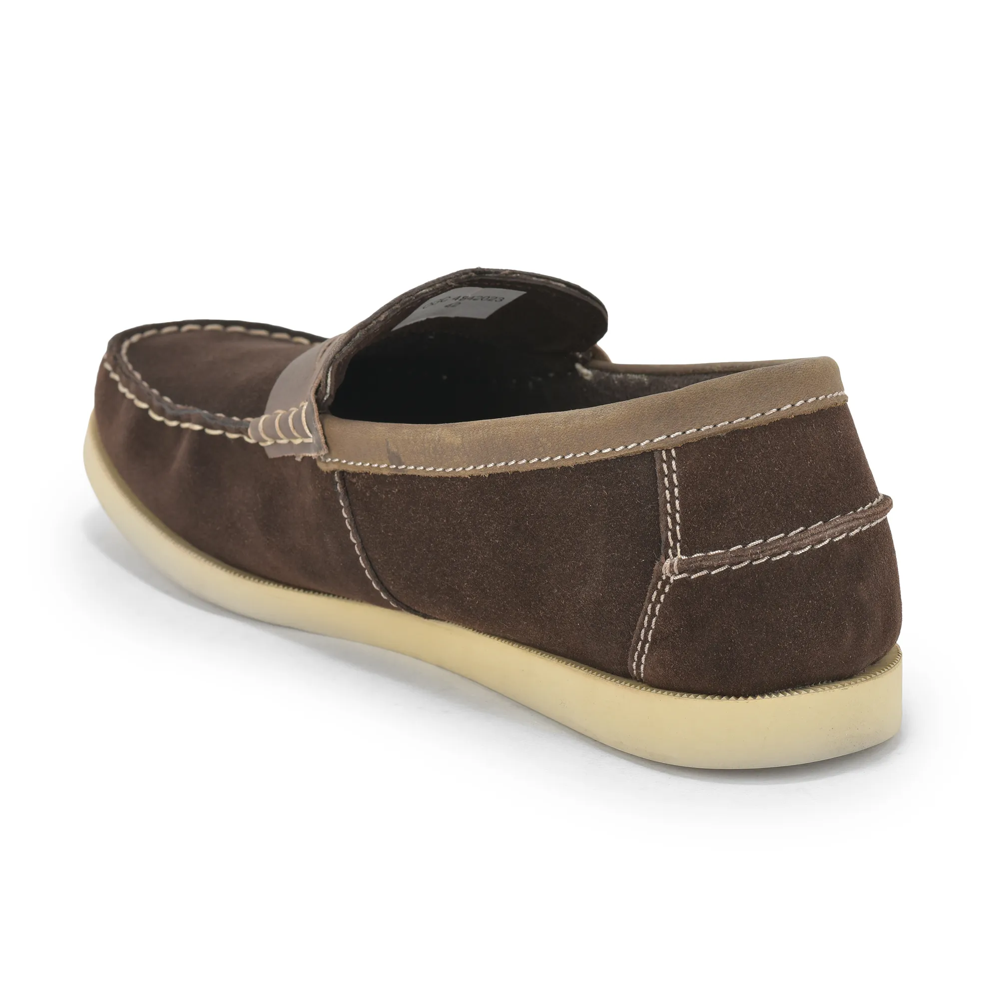 Woodland Nubuck Brown Slip-on Shoes for Men - Thumbnail 7