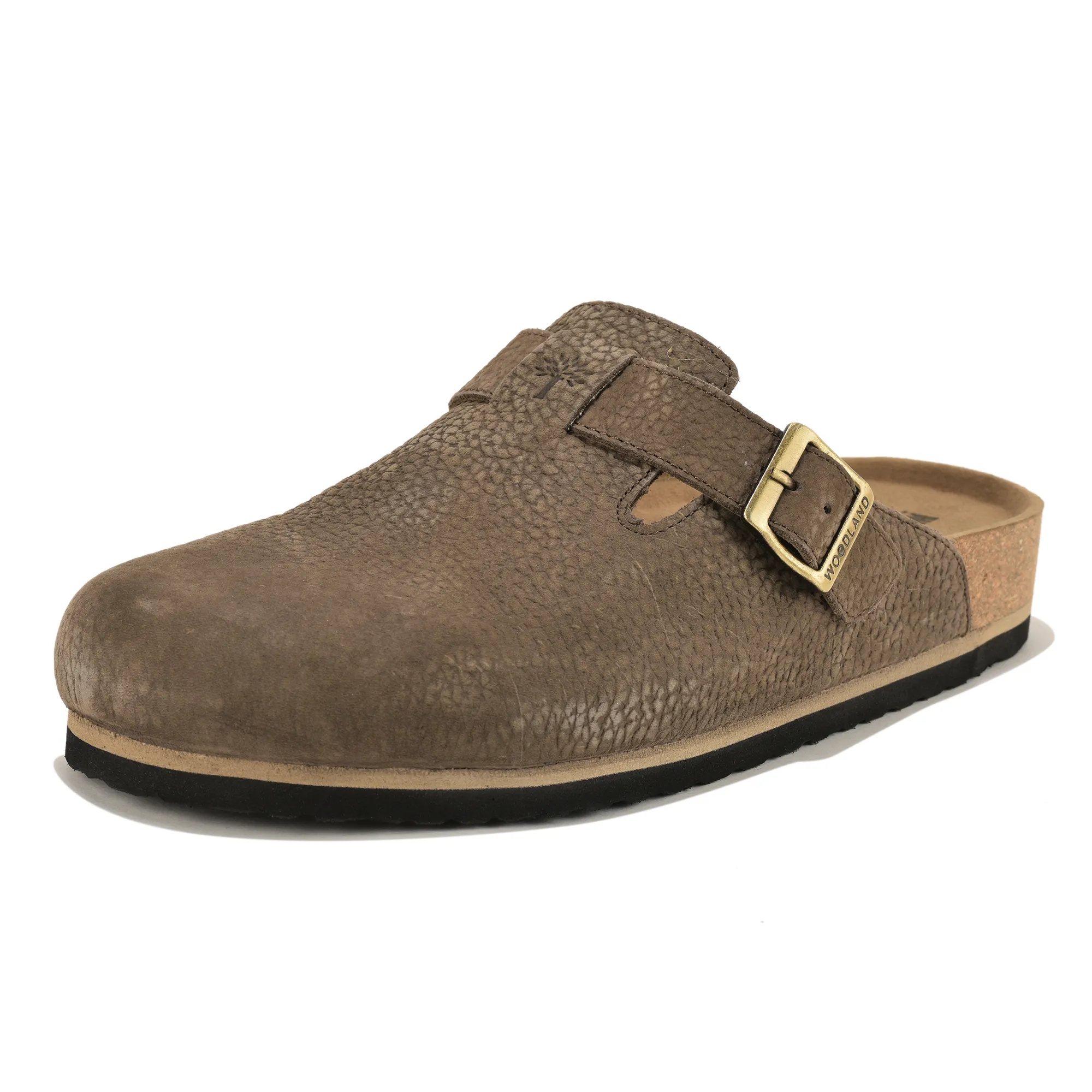 Woodland Men Brown Nubuck Comfort Slip-On Clogs - Thumbnail 11