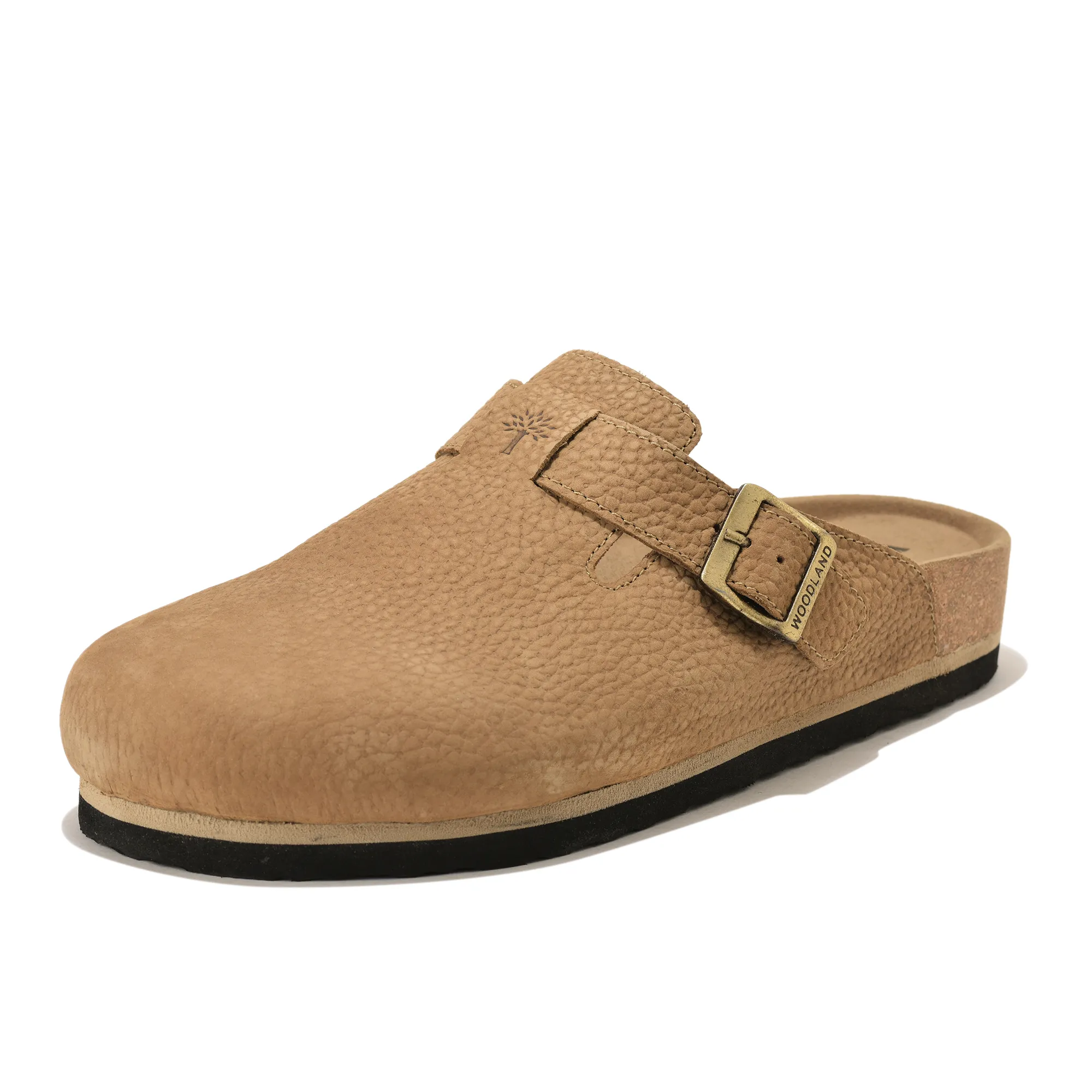 Woodland Men Camel Nubuck Comfort Slip-On Clogs - Thumbnail 11