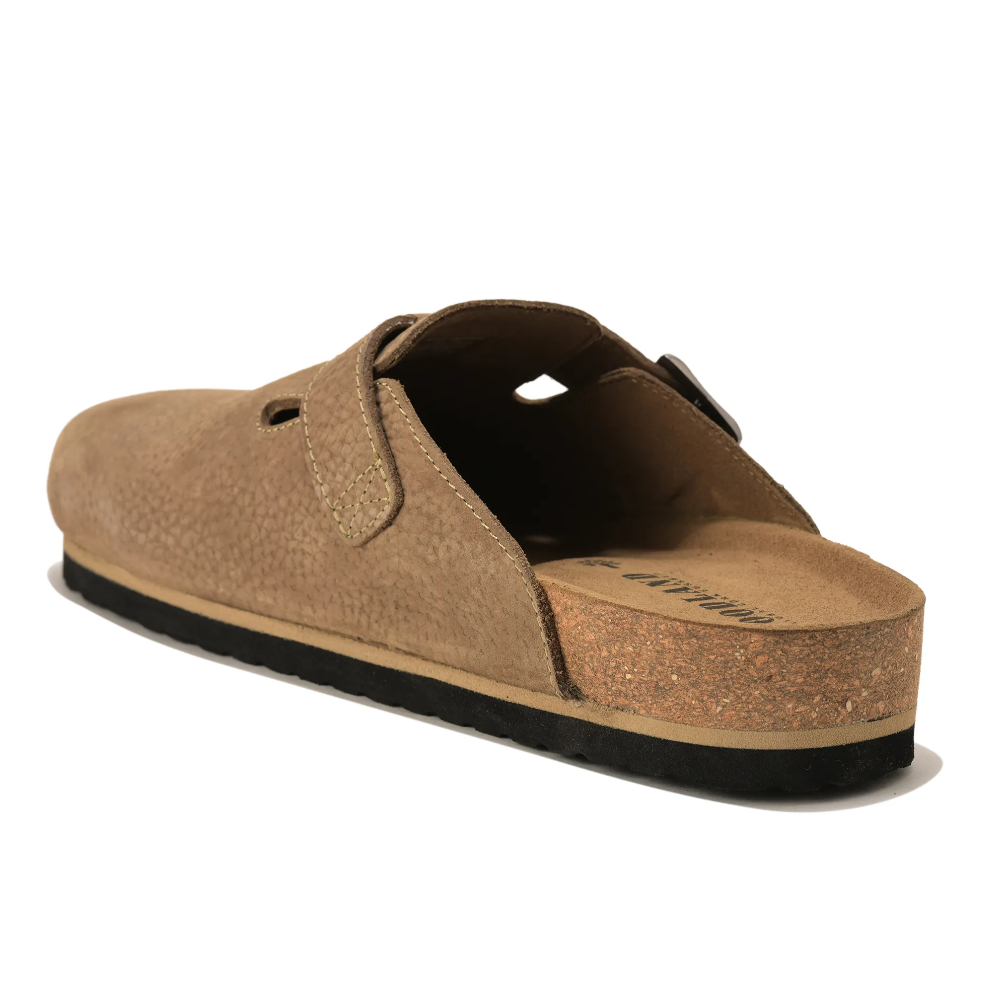 Woodland Men Khaki Nubuck Comfort Slip-On Clogs - Thumbnail 5