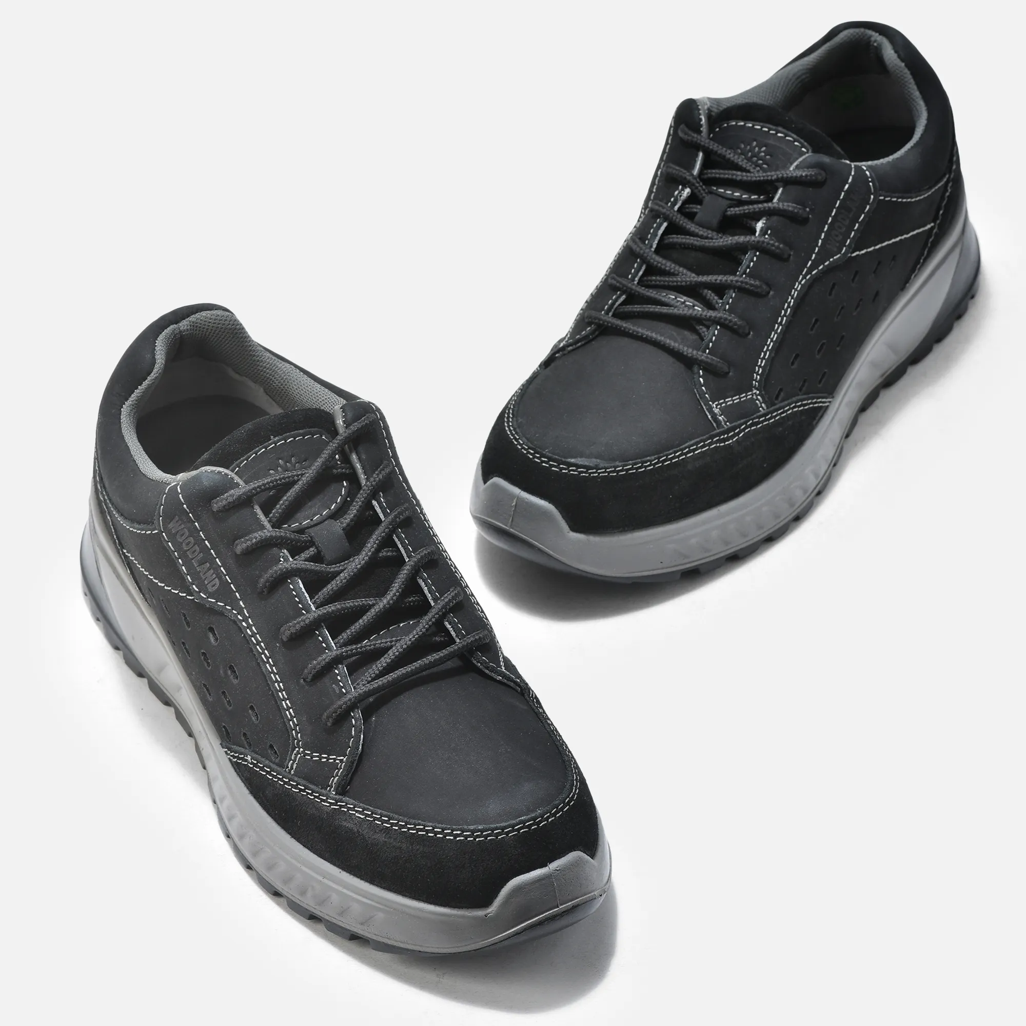 Black Nubuk Casual Lace Shoes  - Thumbnail 2