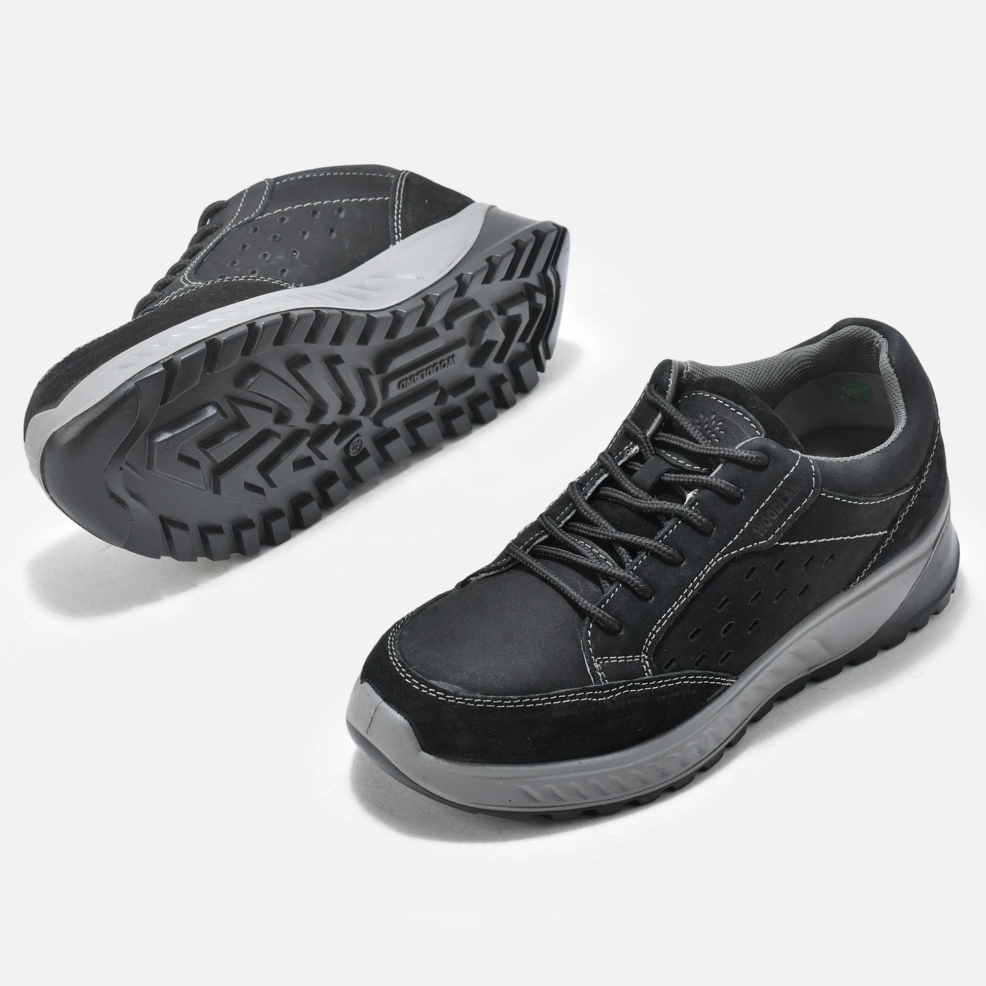 Black Nubuk Casual Lace Shoes  - Thumbnail 3