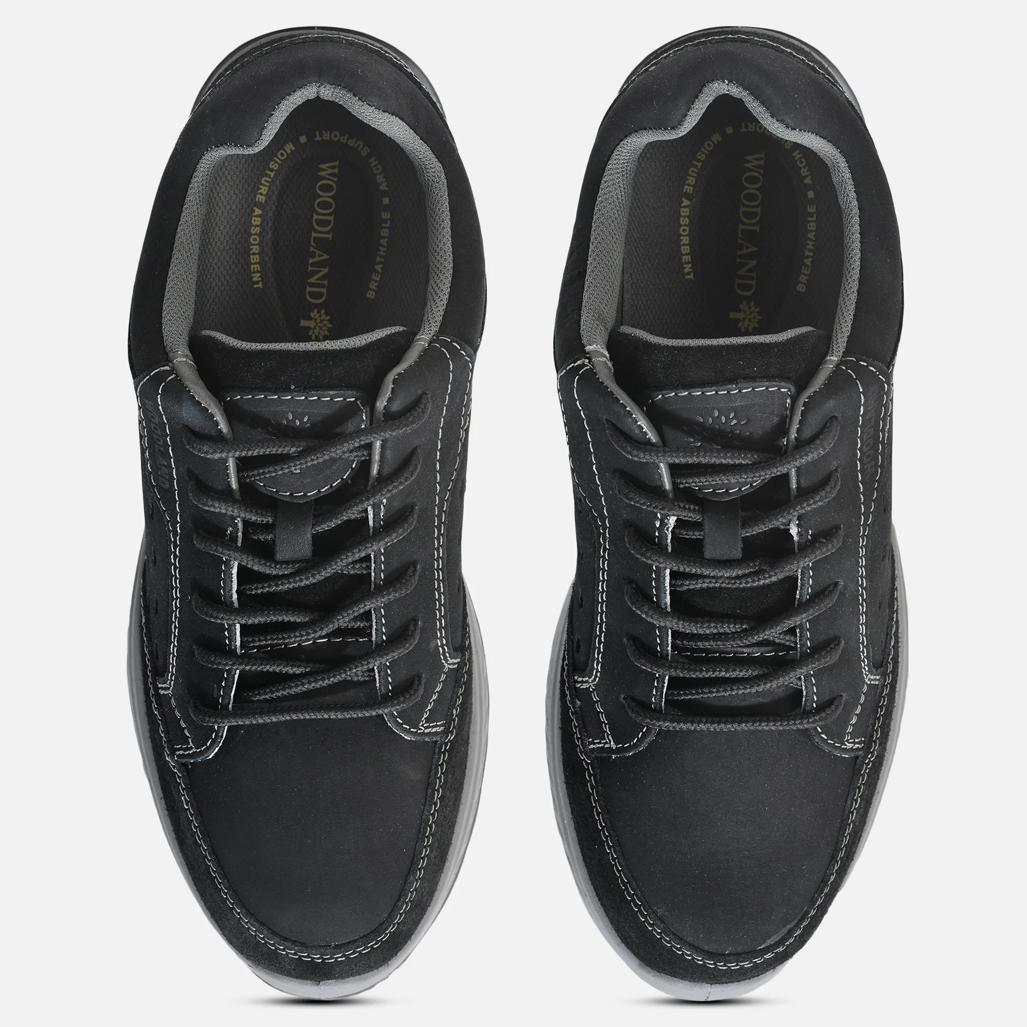 Black Nubuk Casual Lace Shoes  - Thumbnail 4