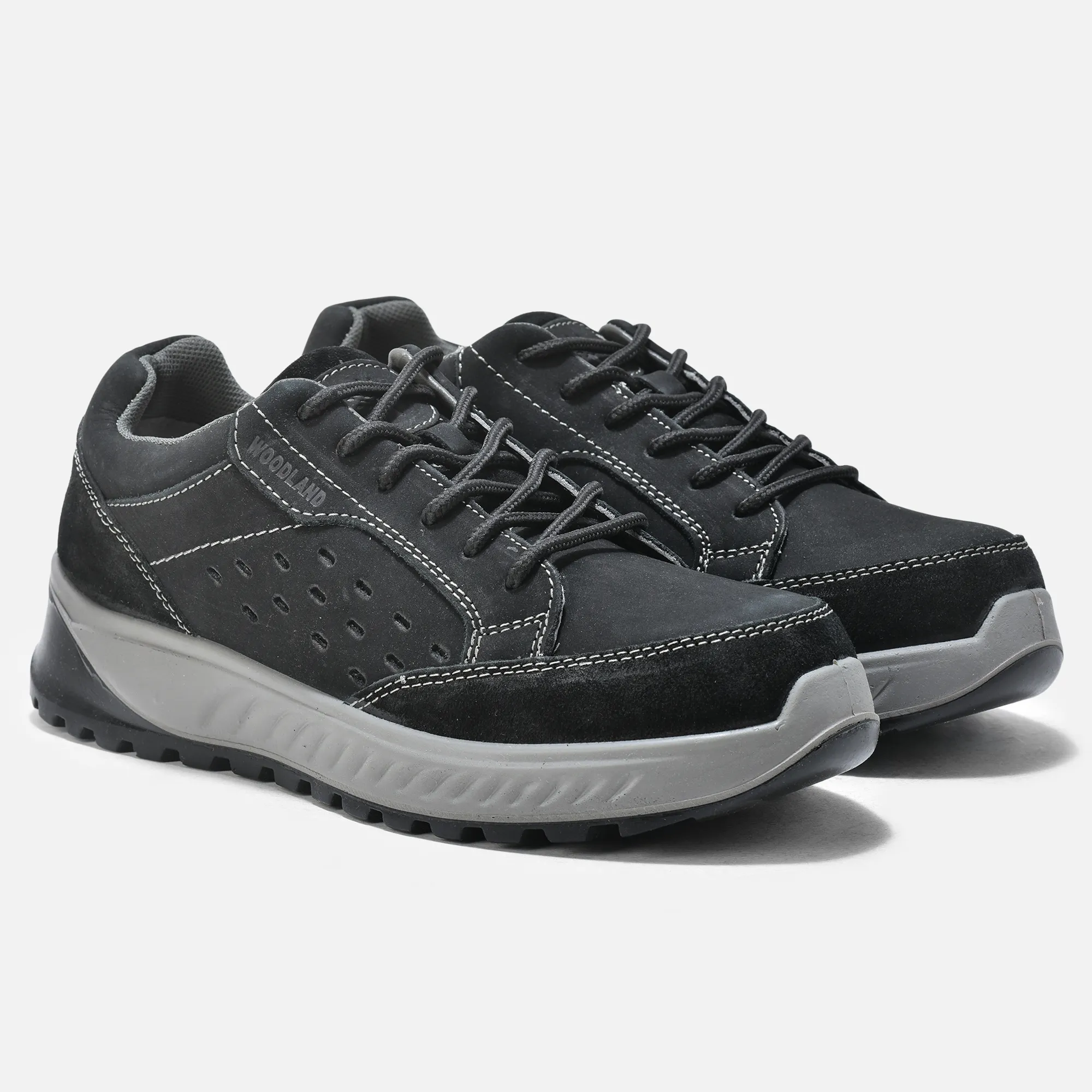 Black Nubuk Casual Lace Shoes  - Thumbnail 6