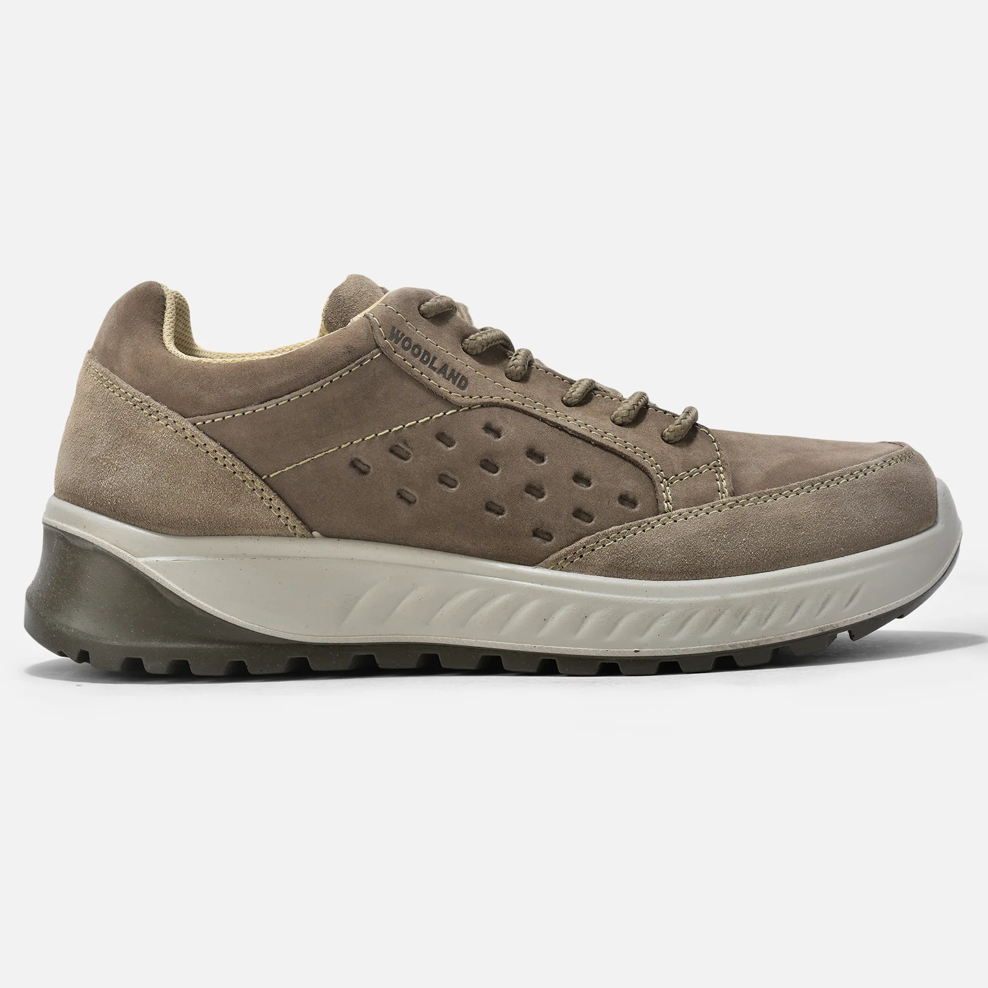 Dubai Khaki Nubuk Casual Lace Shoes - Image 1