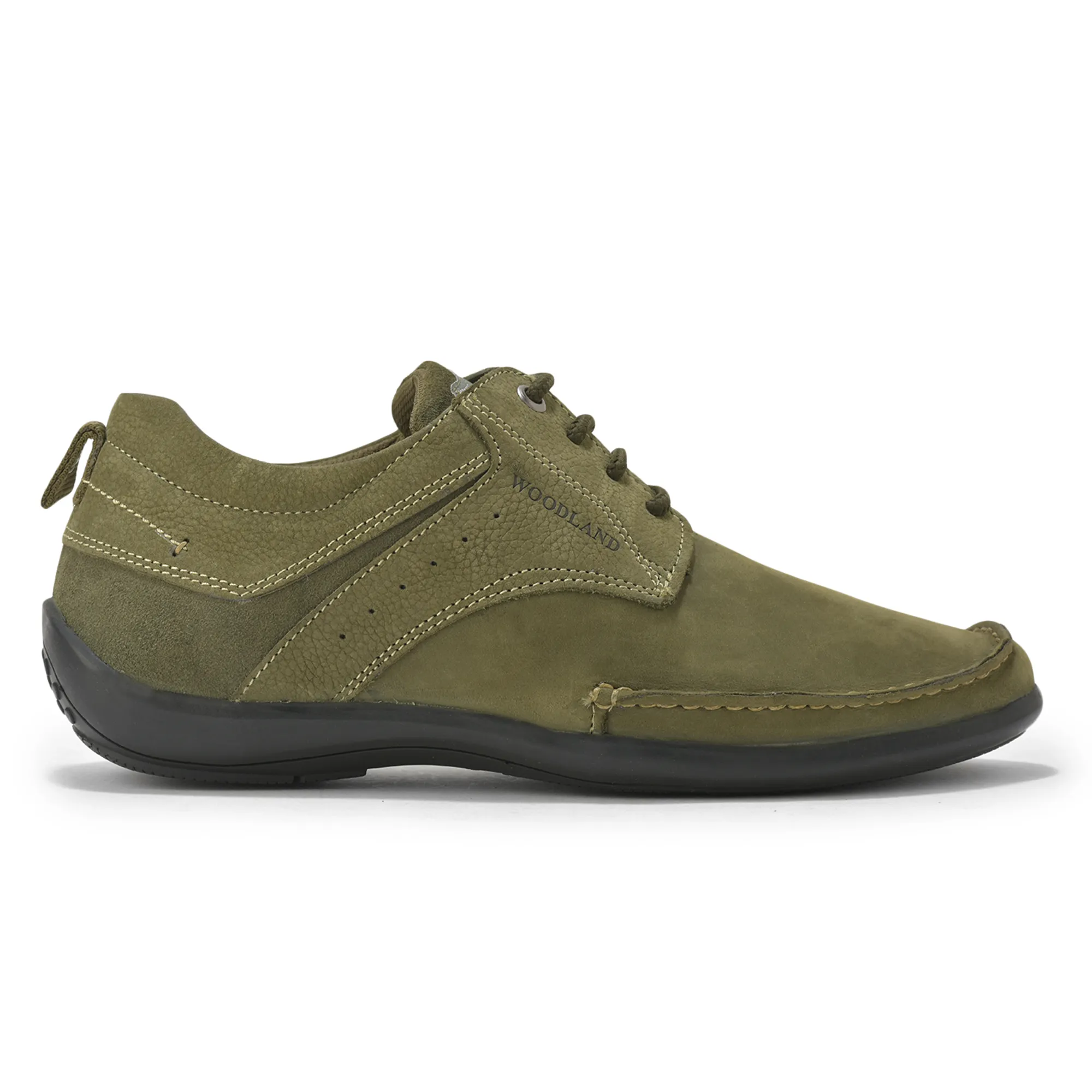 Woodland Men’S Olive Green Nubuk Casual Shoes - Thumbnail 2