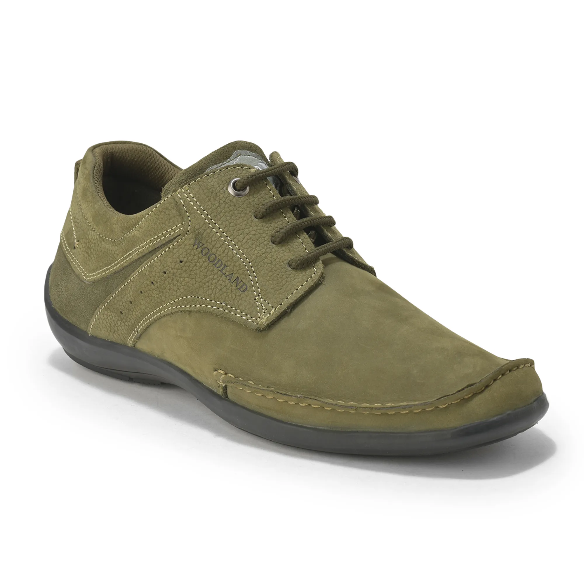 Woodland Men’S Olive Green Nubuk Casual Shoes - Thumbnail 3