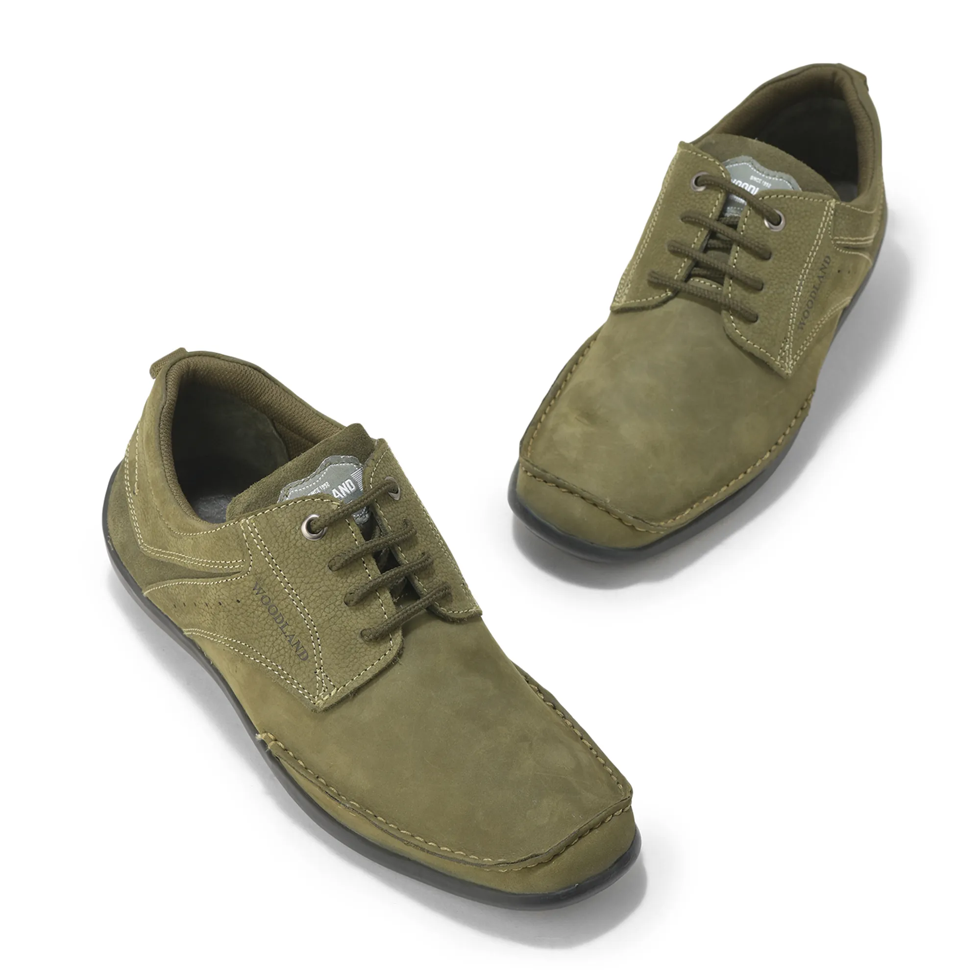 Woodland Men’S Olive Green Nubuk Casual Shoes - Thumbnail 4
